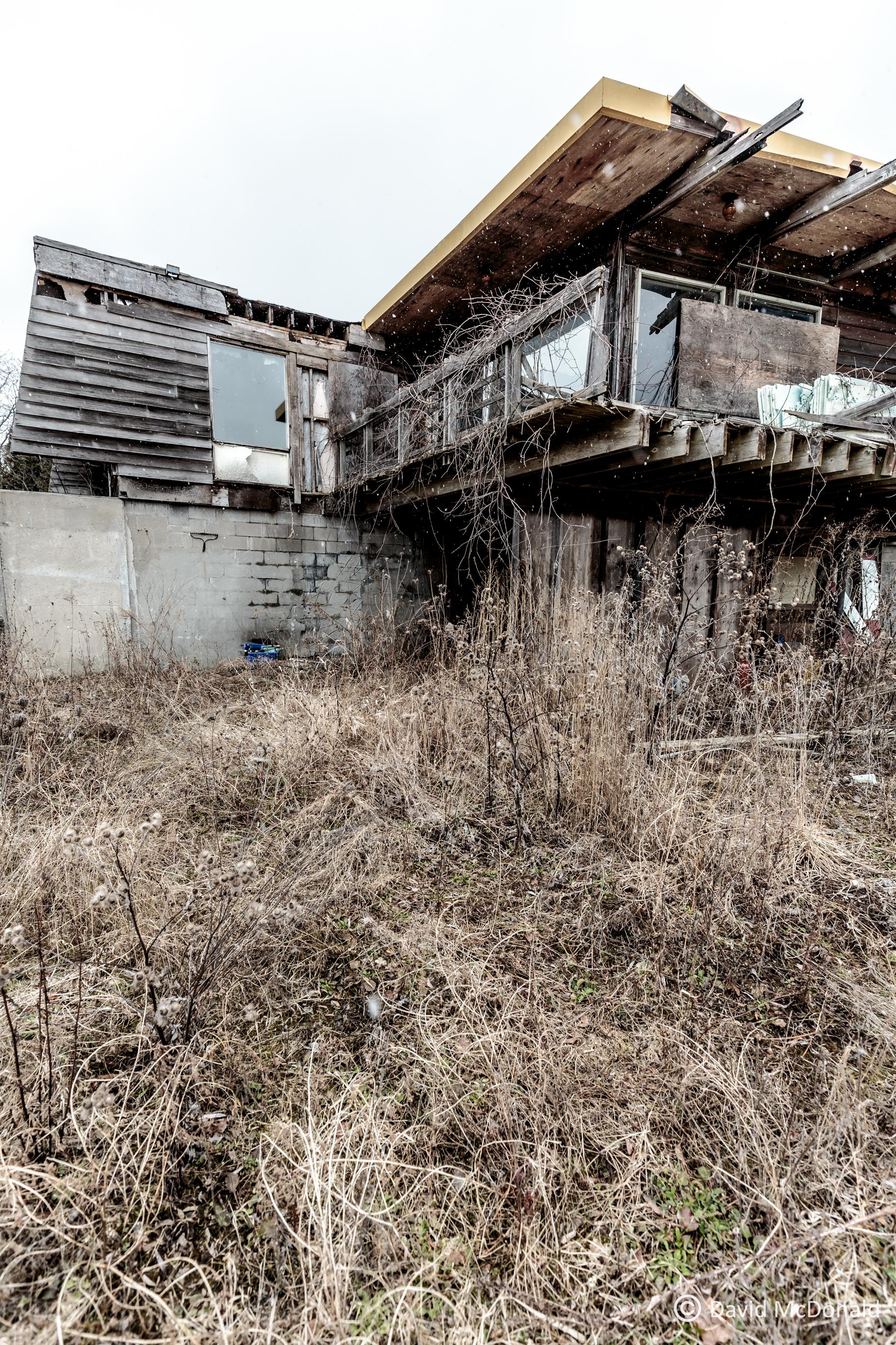 Abandoned show home north of Toronto, on a hill overlooking its domain