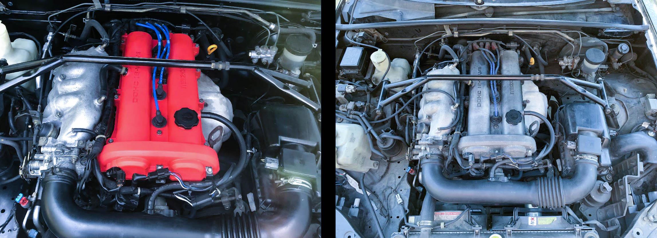 Engine Bay Detailing BEFORE AND AFTER r/Miata