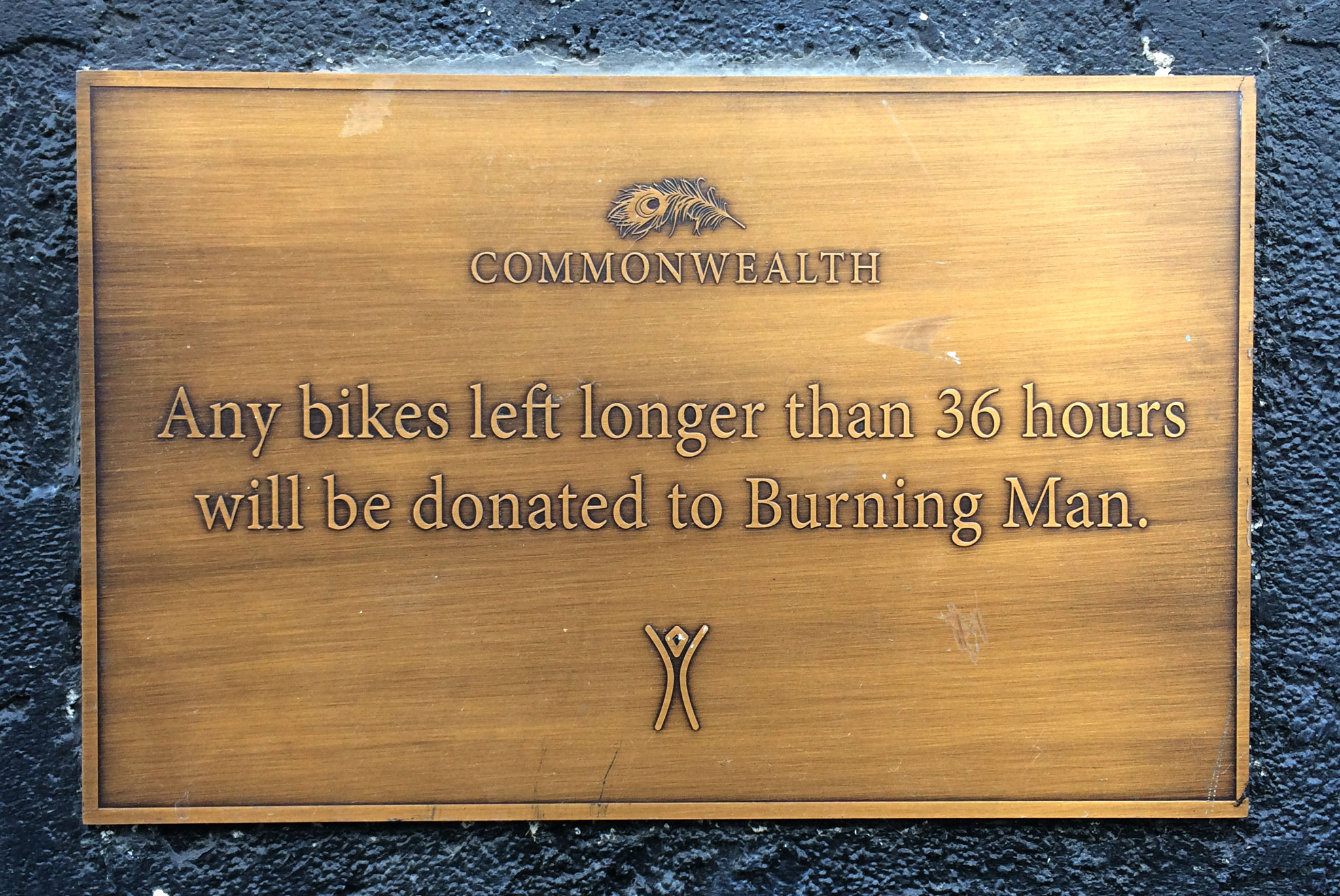 Found this sign above a bike rack in Las Vegas.