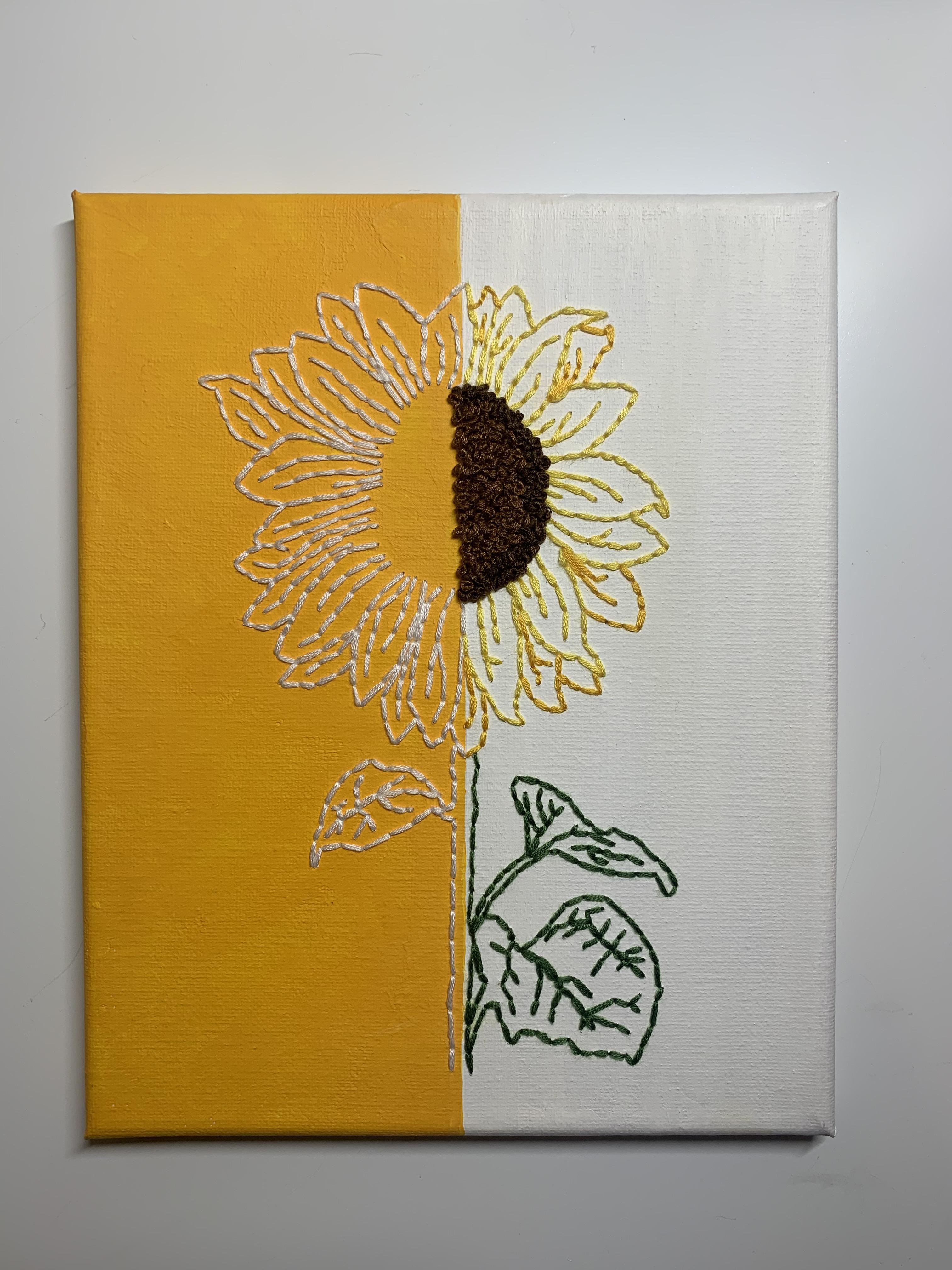 first time doing a canvas embroidery!! decided to embroider my favorite