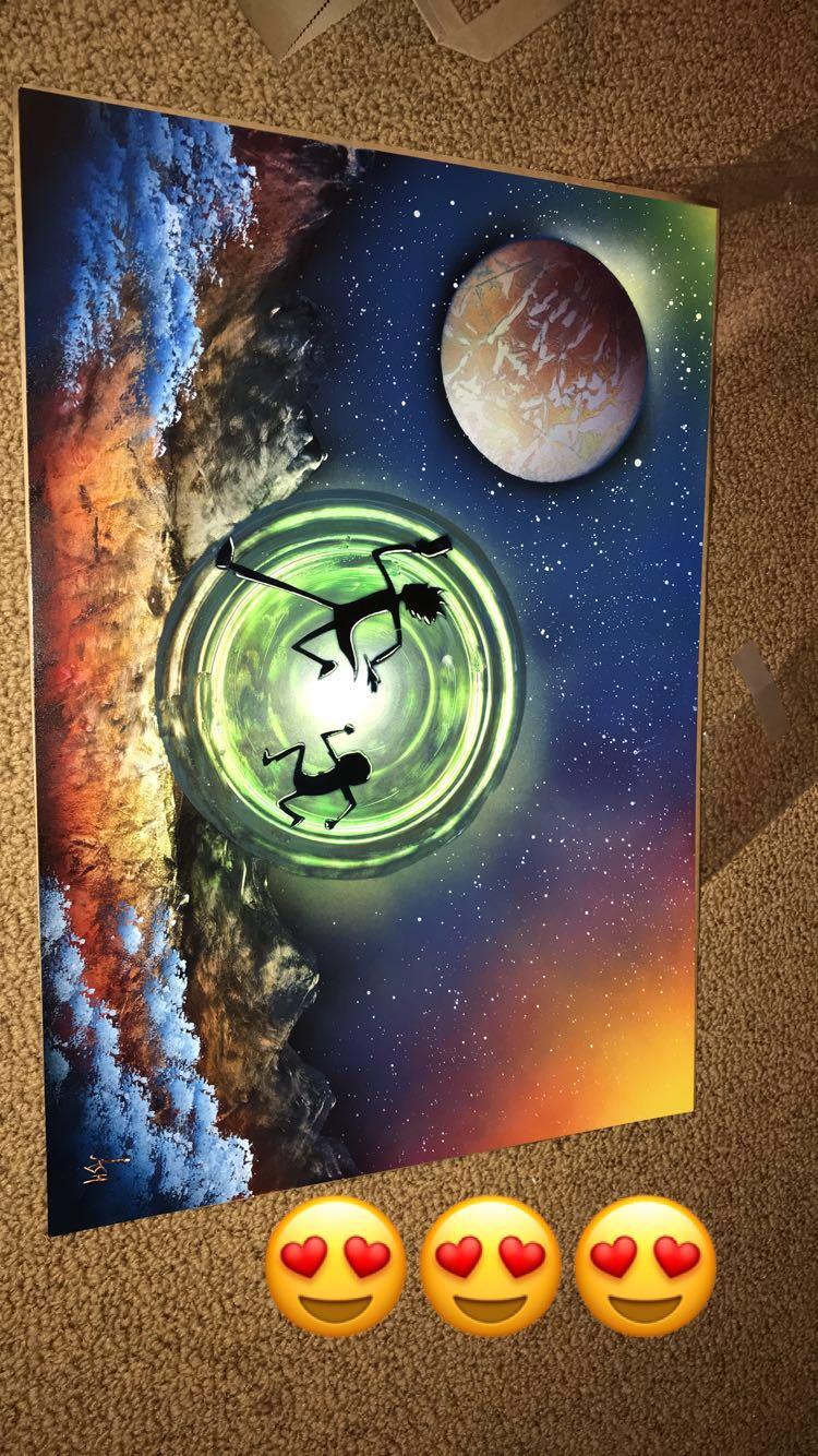 A Spray Paint Artist made this for me in Las Vegas r/rickandmorty