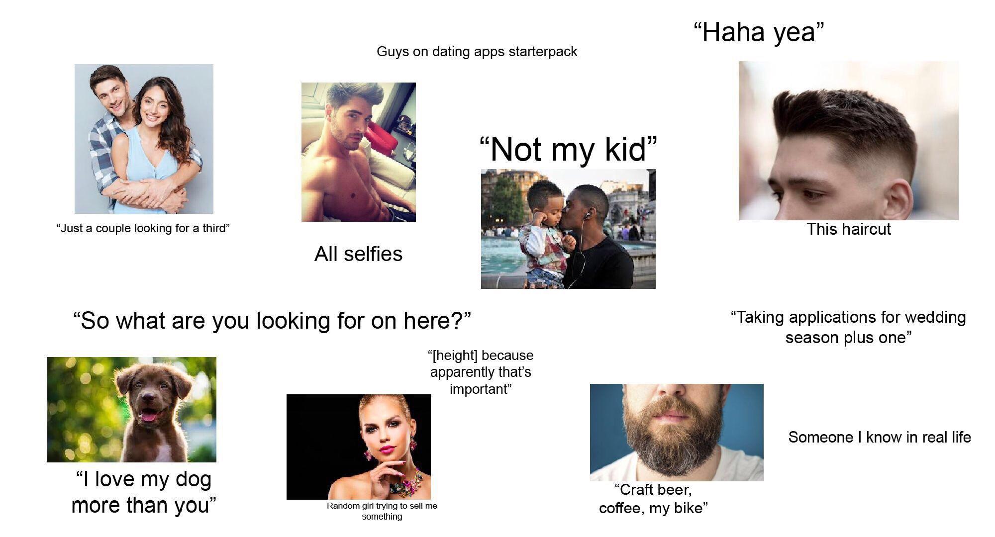 Guys on dating apps starterpack r/starterpacks