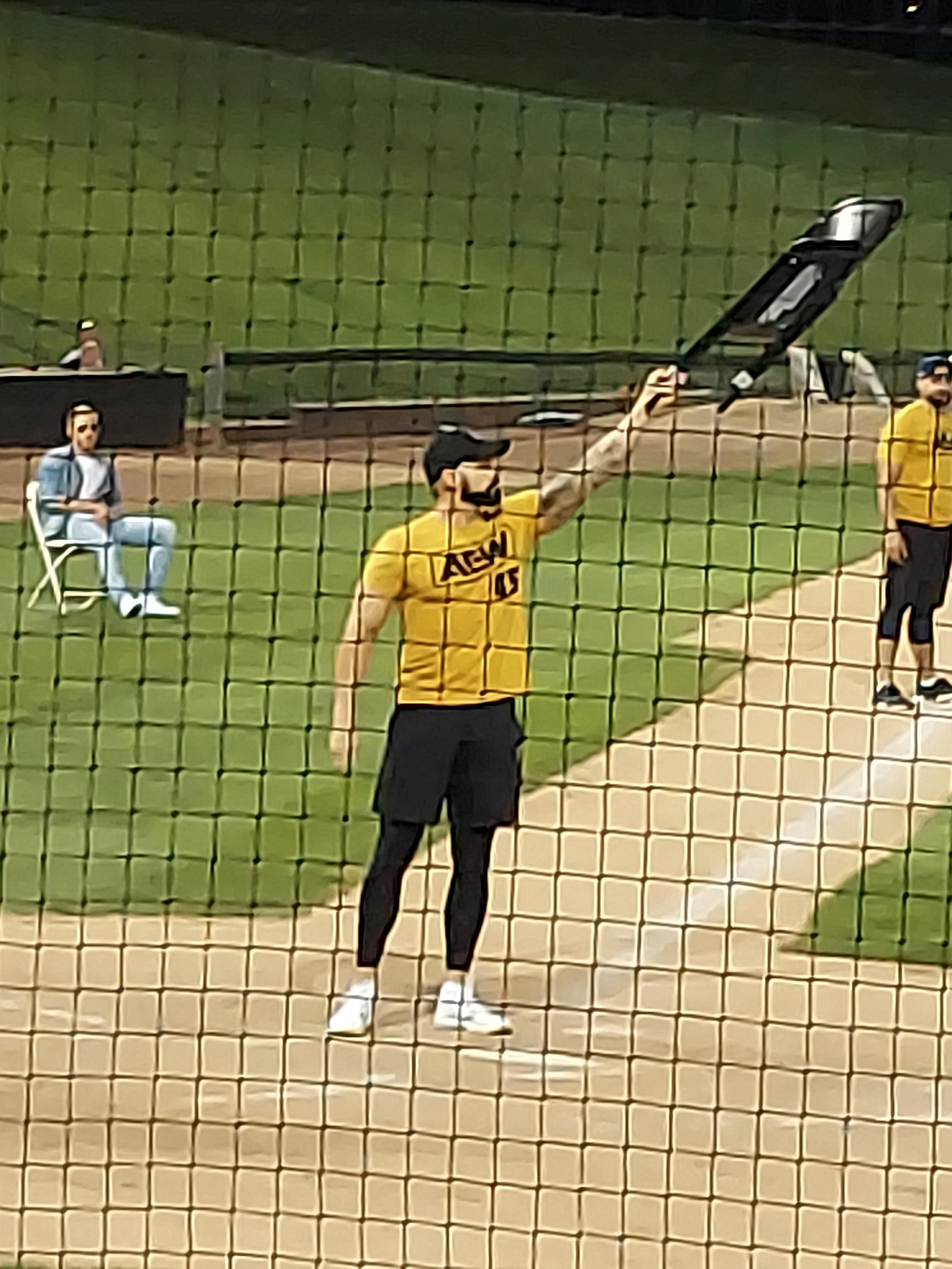 Tonight at the AEW charity softball game, Shawn Spears hit an RBI with