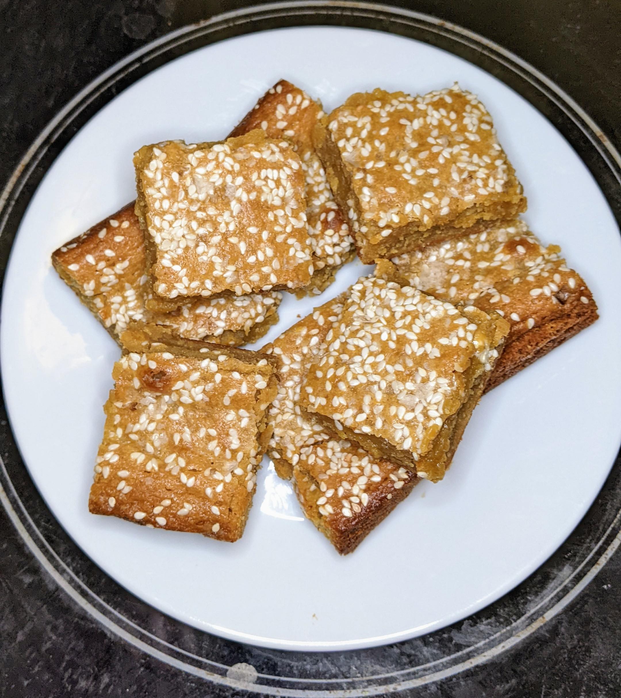Whipped up some Delicious Salted Halvah Blondies to finish off the