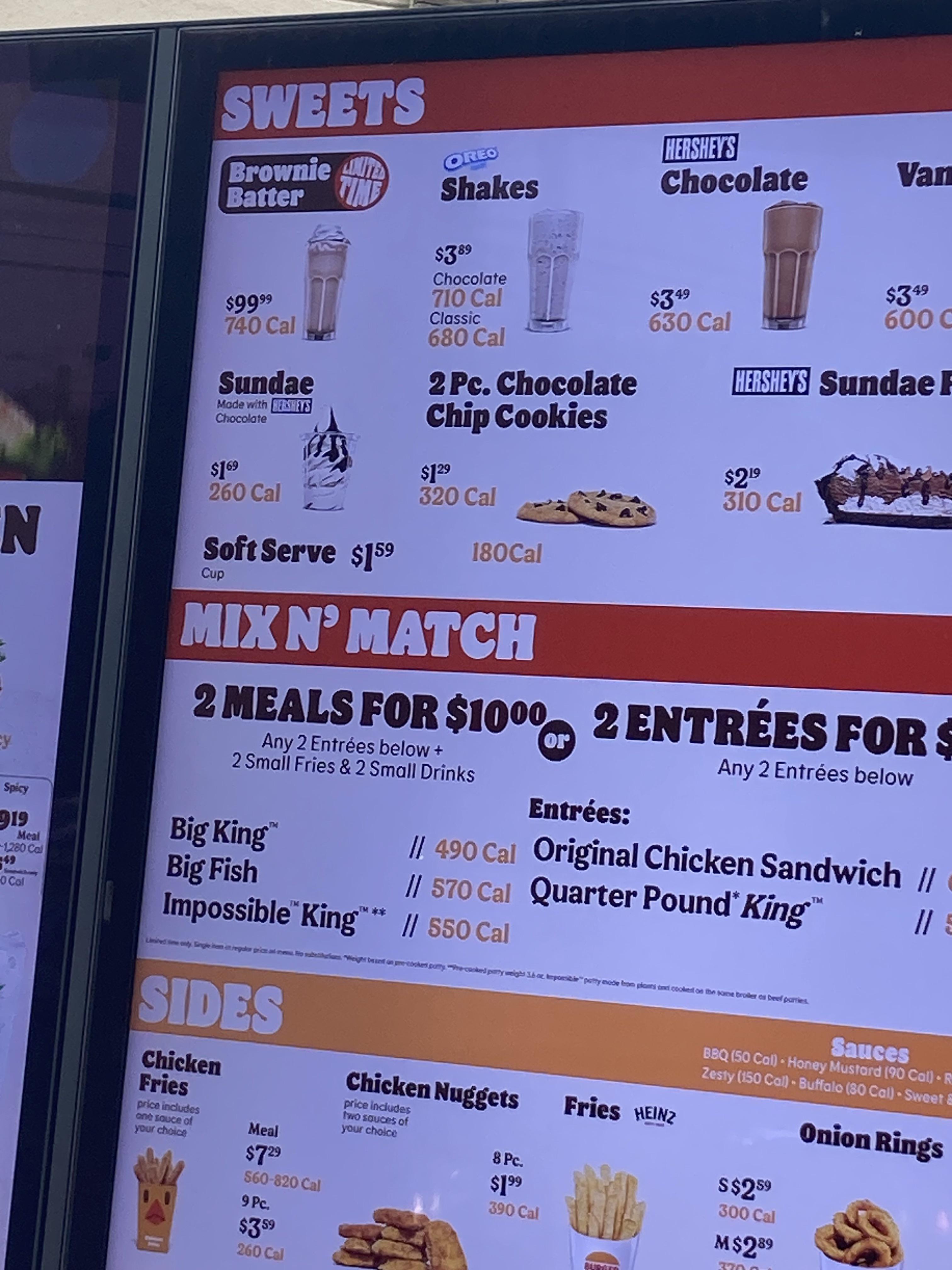 [Review] Burger King milkshake prices r/fastfoodreview
