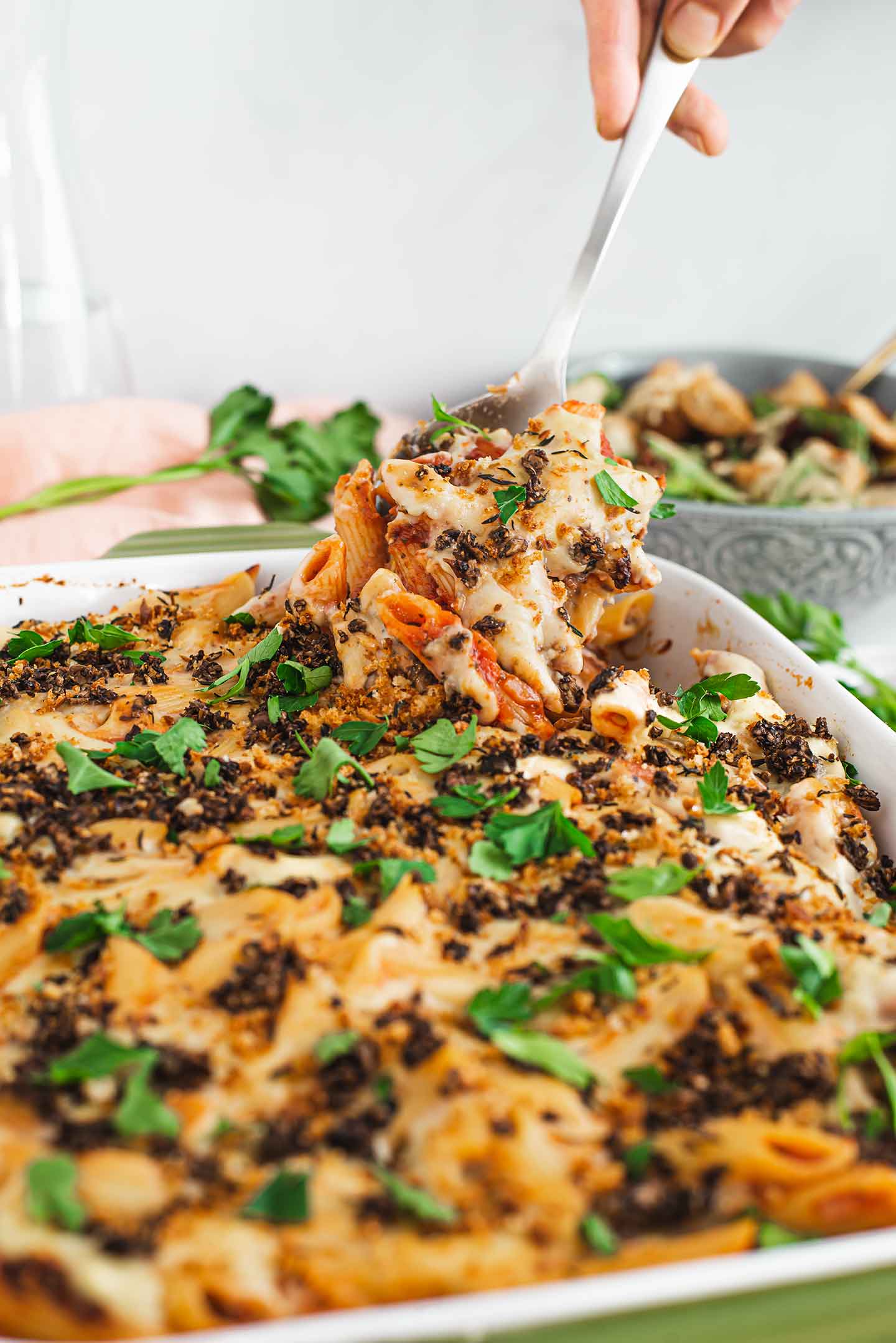 Mushroom Baked Ziti with DairyFree Bechamel Sauce r/FoodPorn