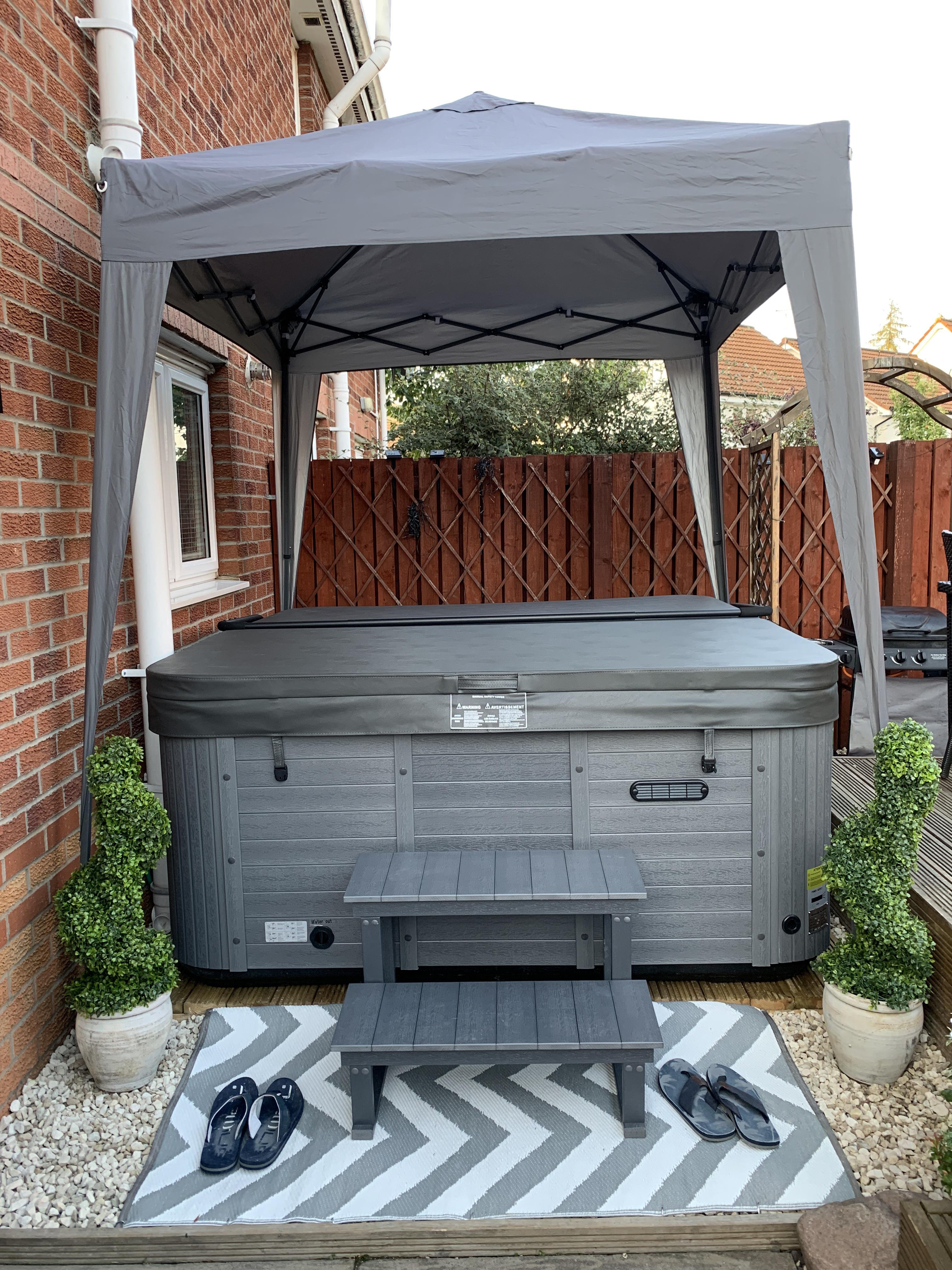 Our new hot tub...arrived yesterday. Very happy with our purchase. And