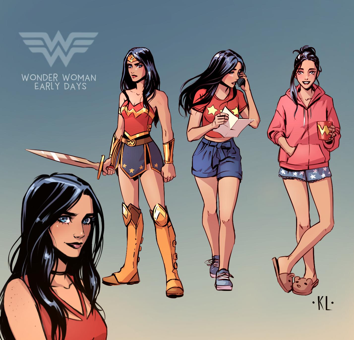 [Artwork] Young WONDER WOMAN. Art by Kath Lobo. : DCcomics
