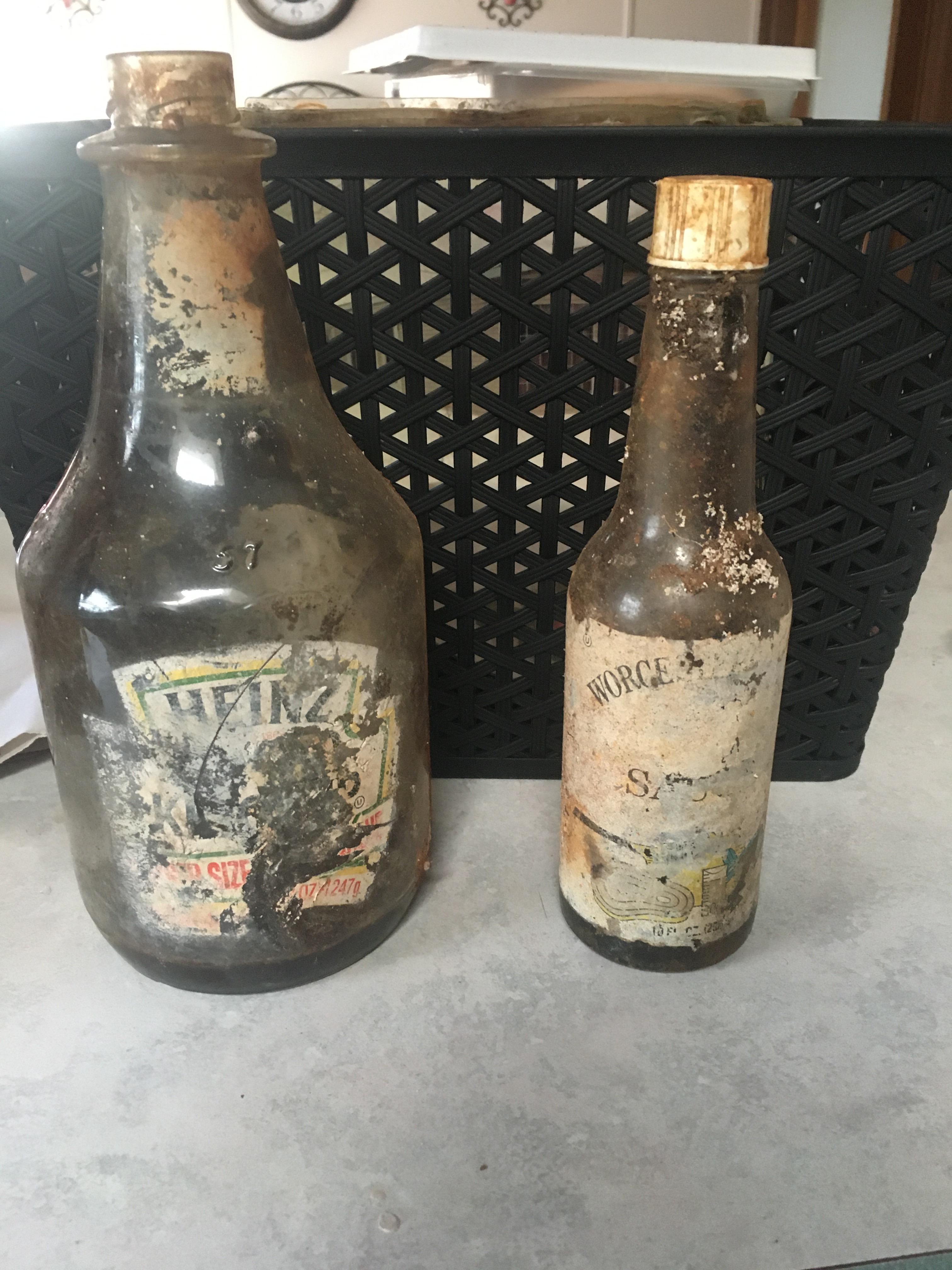 Old Worcester sauce and Heinz ketchup bottles r/pics