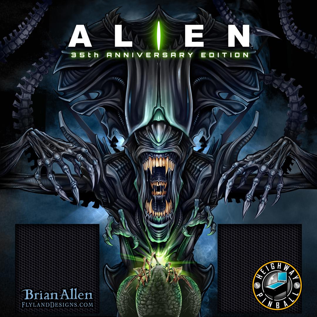 Official Alien Pinball Machine Backglass Illustration r/pinball