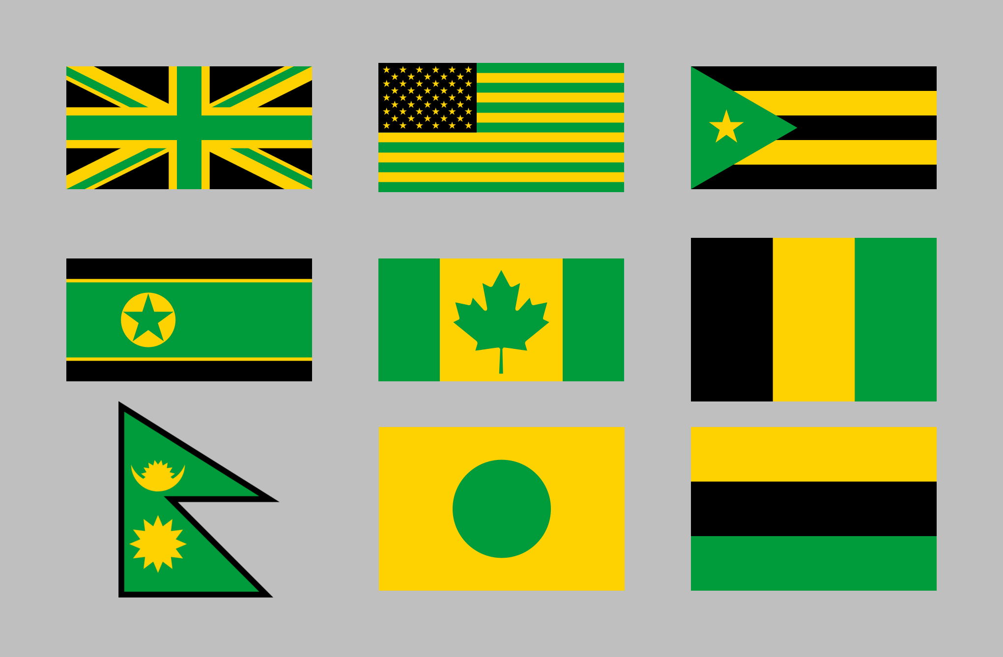 If Green, Gold, and Black were the standard flag colors instead of Red, White, and Blue r