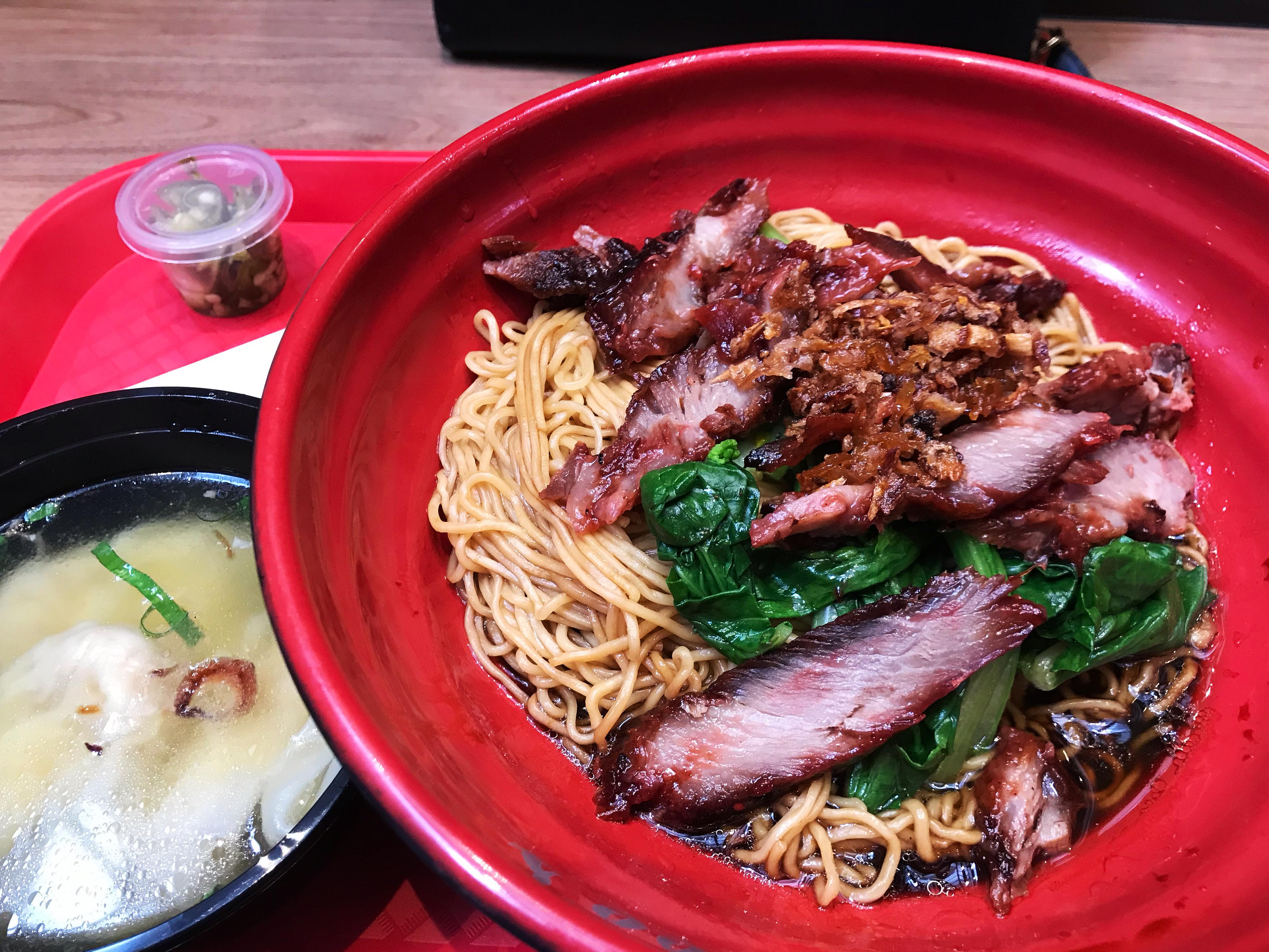 [I ate] Malaysian chashu pork noodles with wonton soup r/food