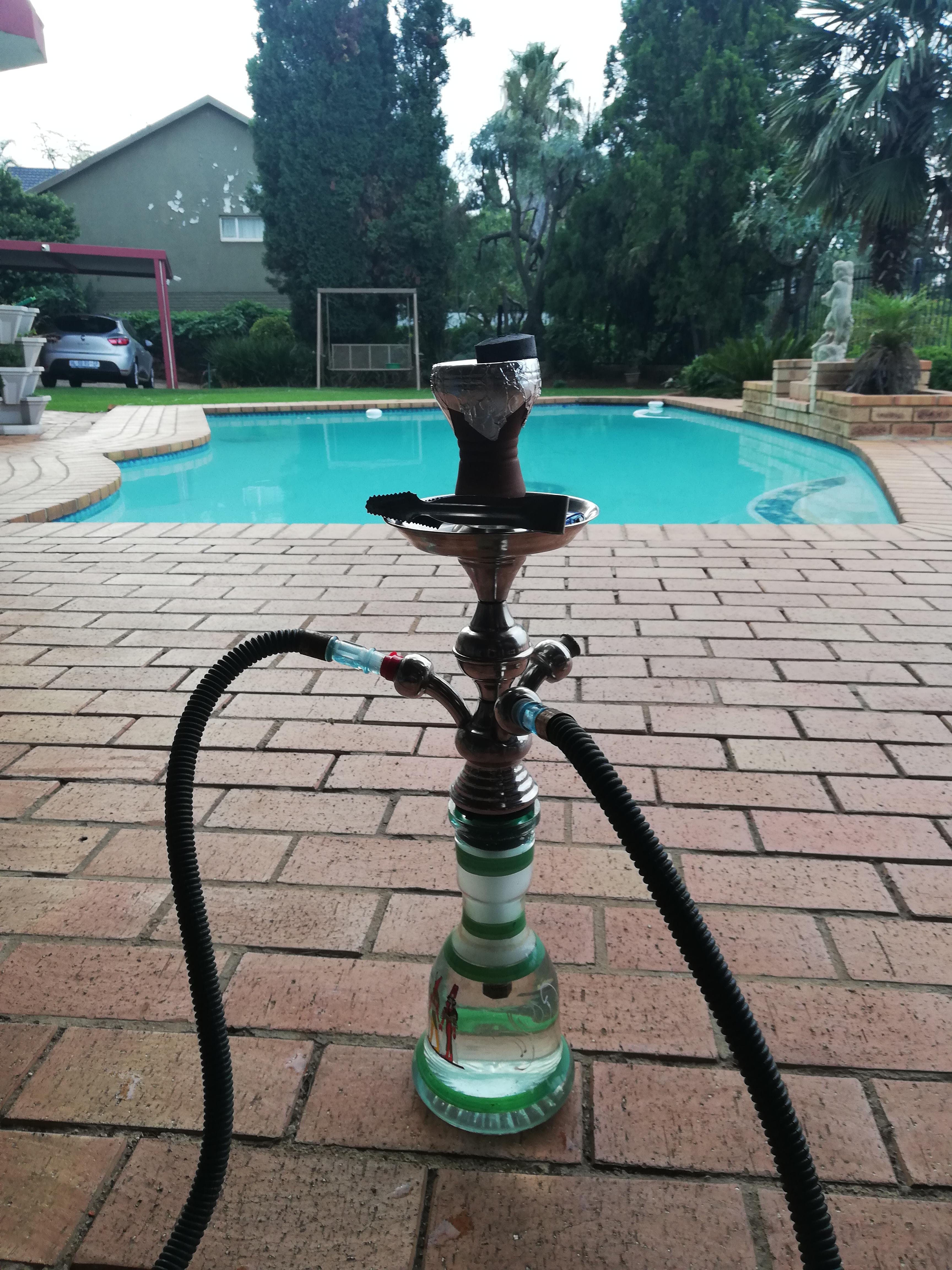 Not an expensive hookah but it's doing the job! Love the lockdown here