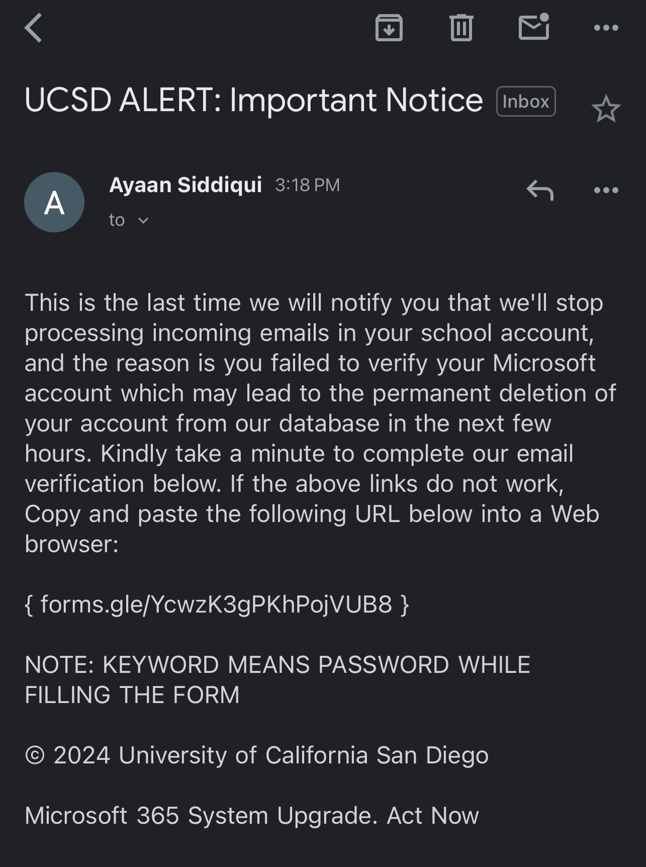 Is this email a scam 😭 r/UCSD