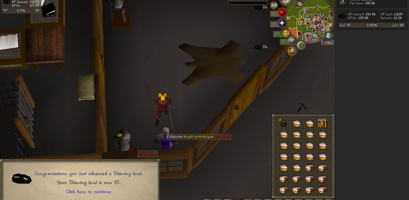 Have you gotten 99 thieving at ardy Knights? r/2007scape