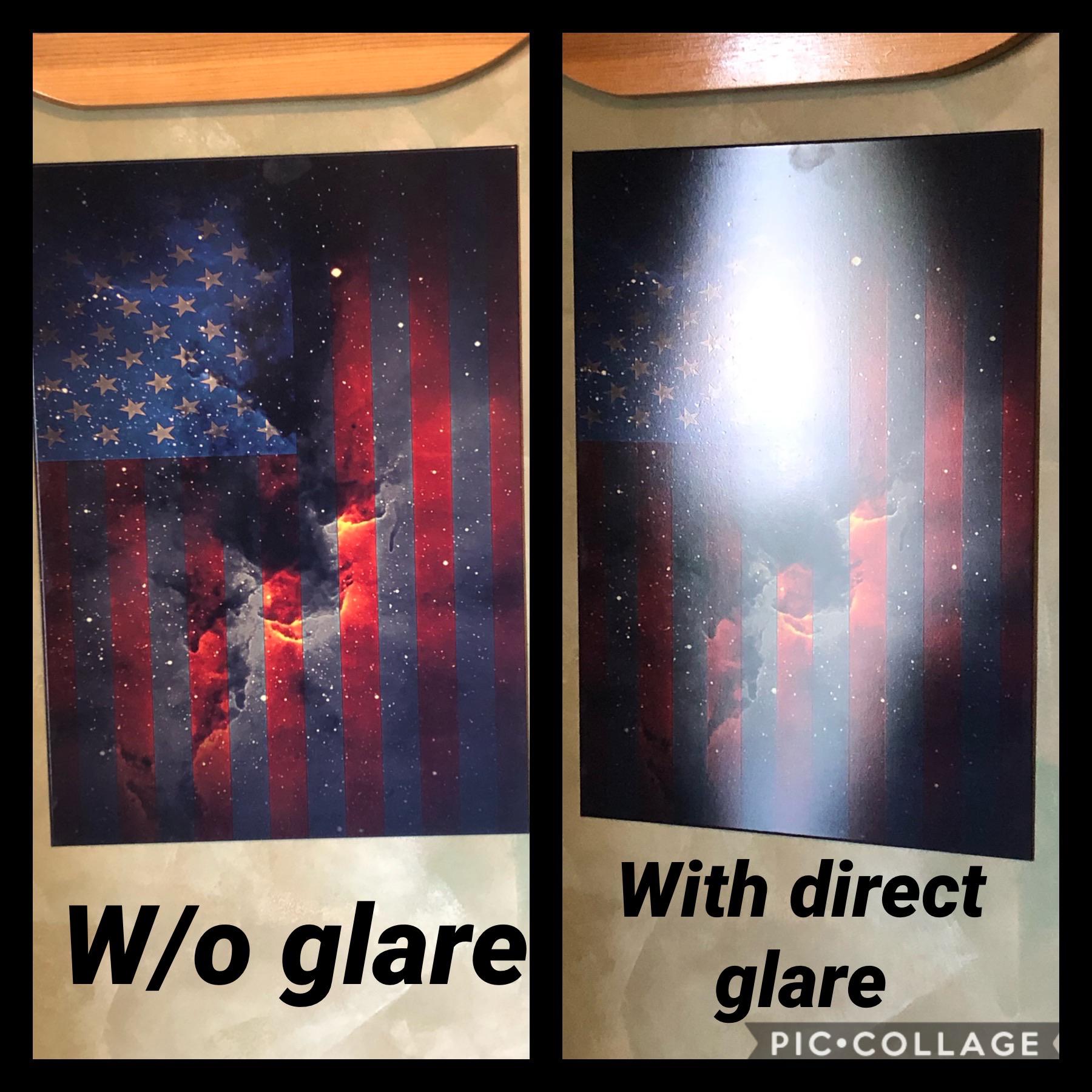 Gloss Displate example Looks great & makes color pop, but definitely