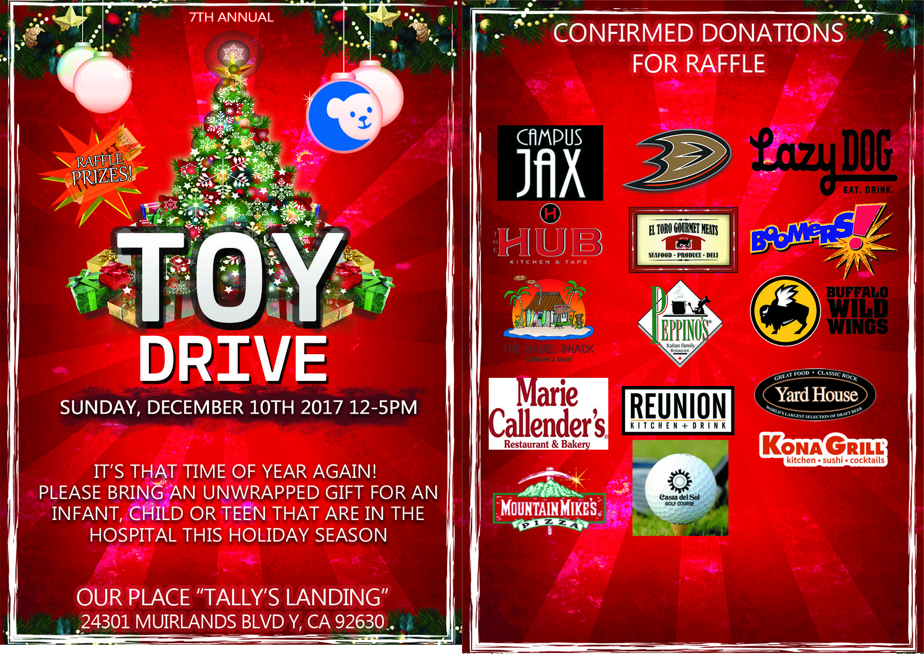Toy Drive in Lake Forest, CA on December 10th r/orangecounty