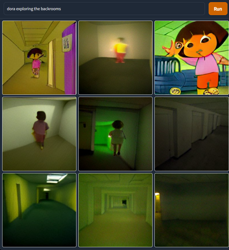 Dora exploring the backrooms r/weirddalle