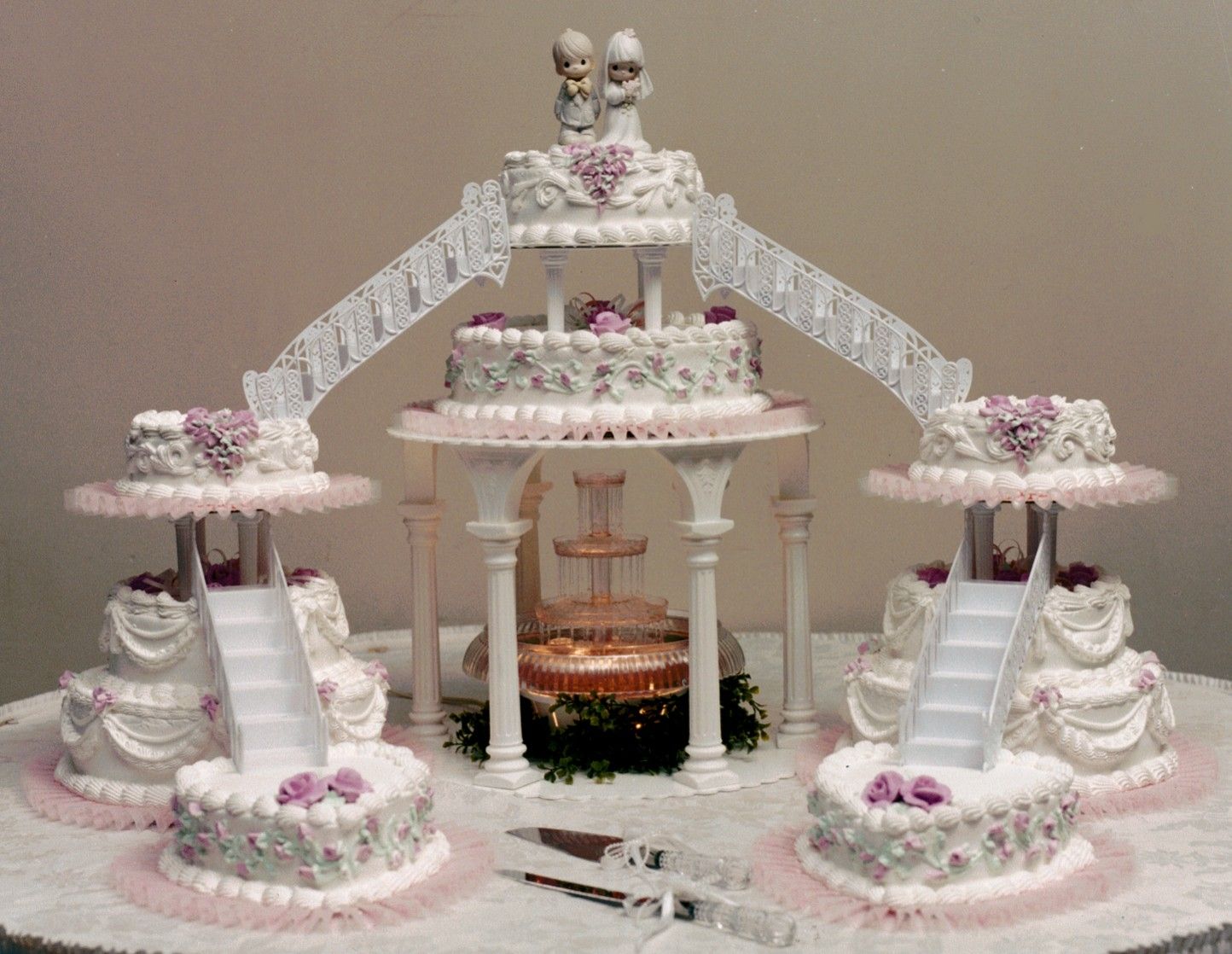 Quinceanera Cakes With Fountains And Stairs