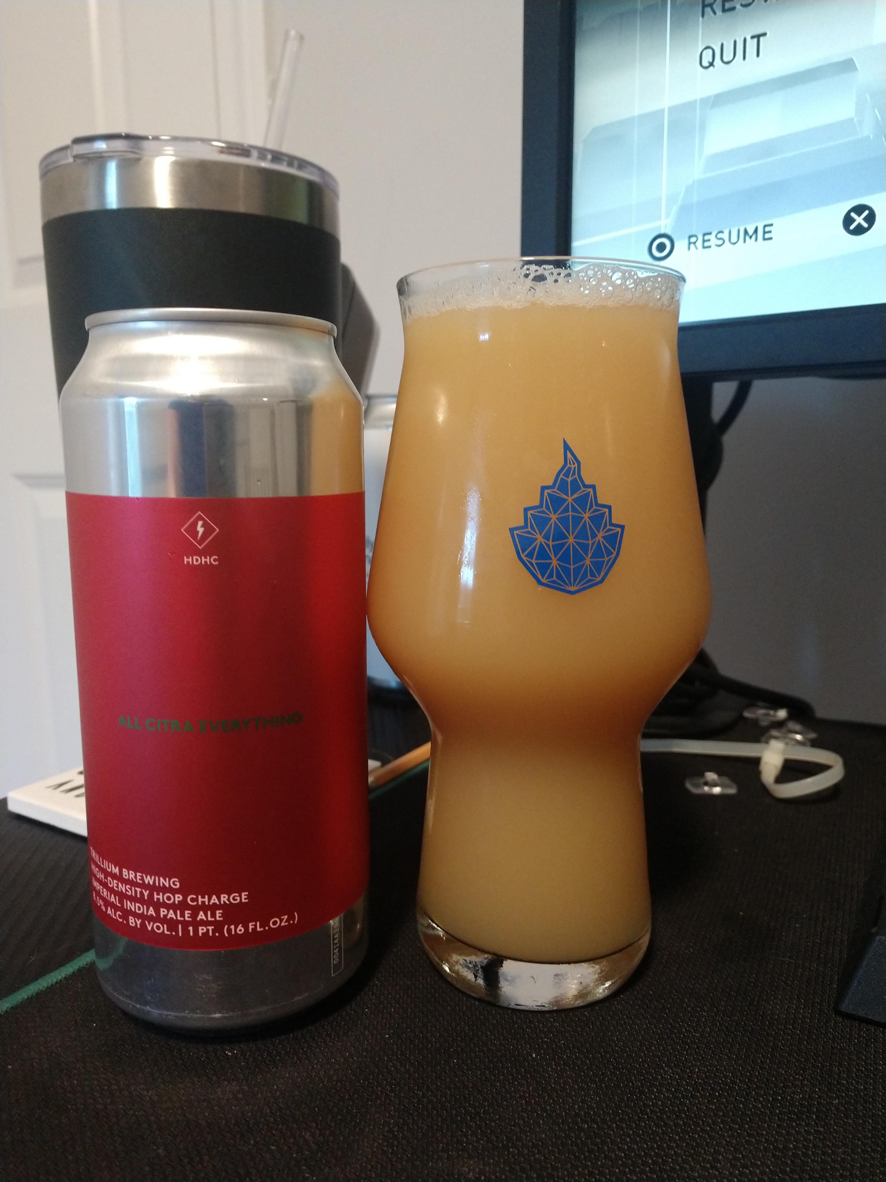 High density hop charge all citra everything (trillium brewing) recipe