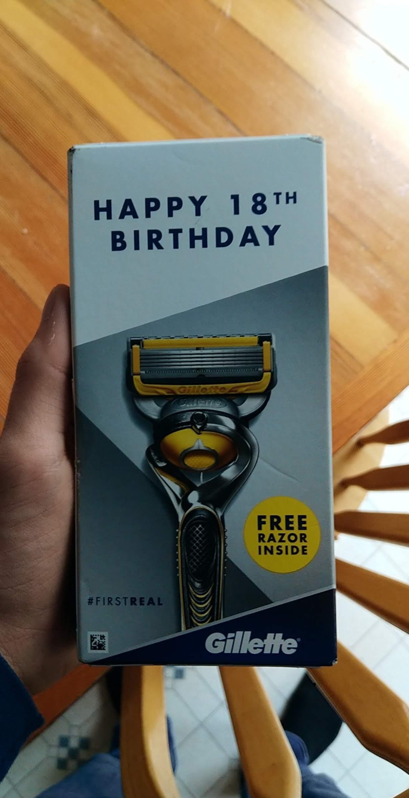 I got a free razor from Gillette (a month late) for my 18th birthday