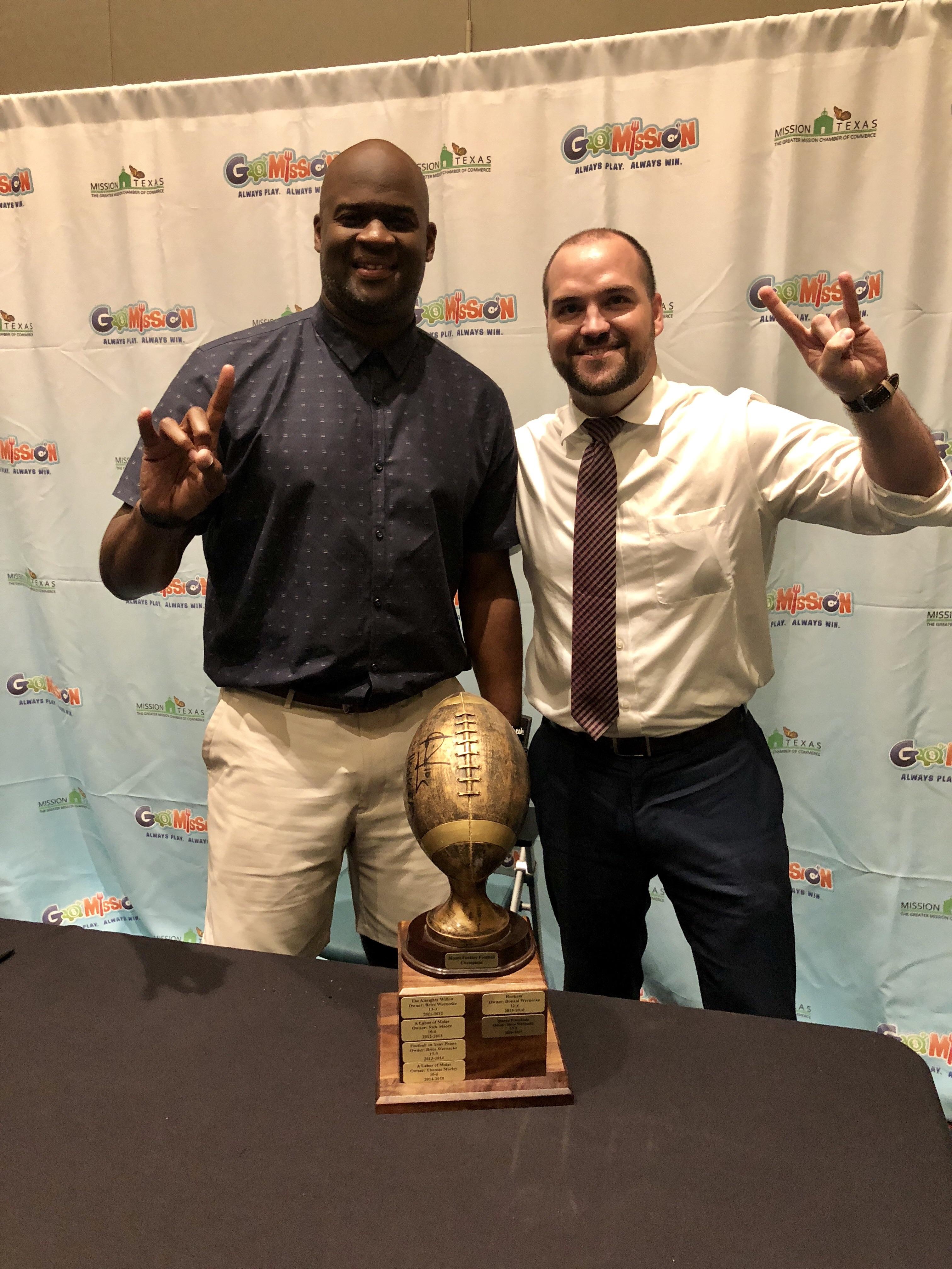 Met Vince Young today and he autographed my family’s fantasy football