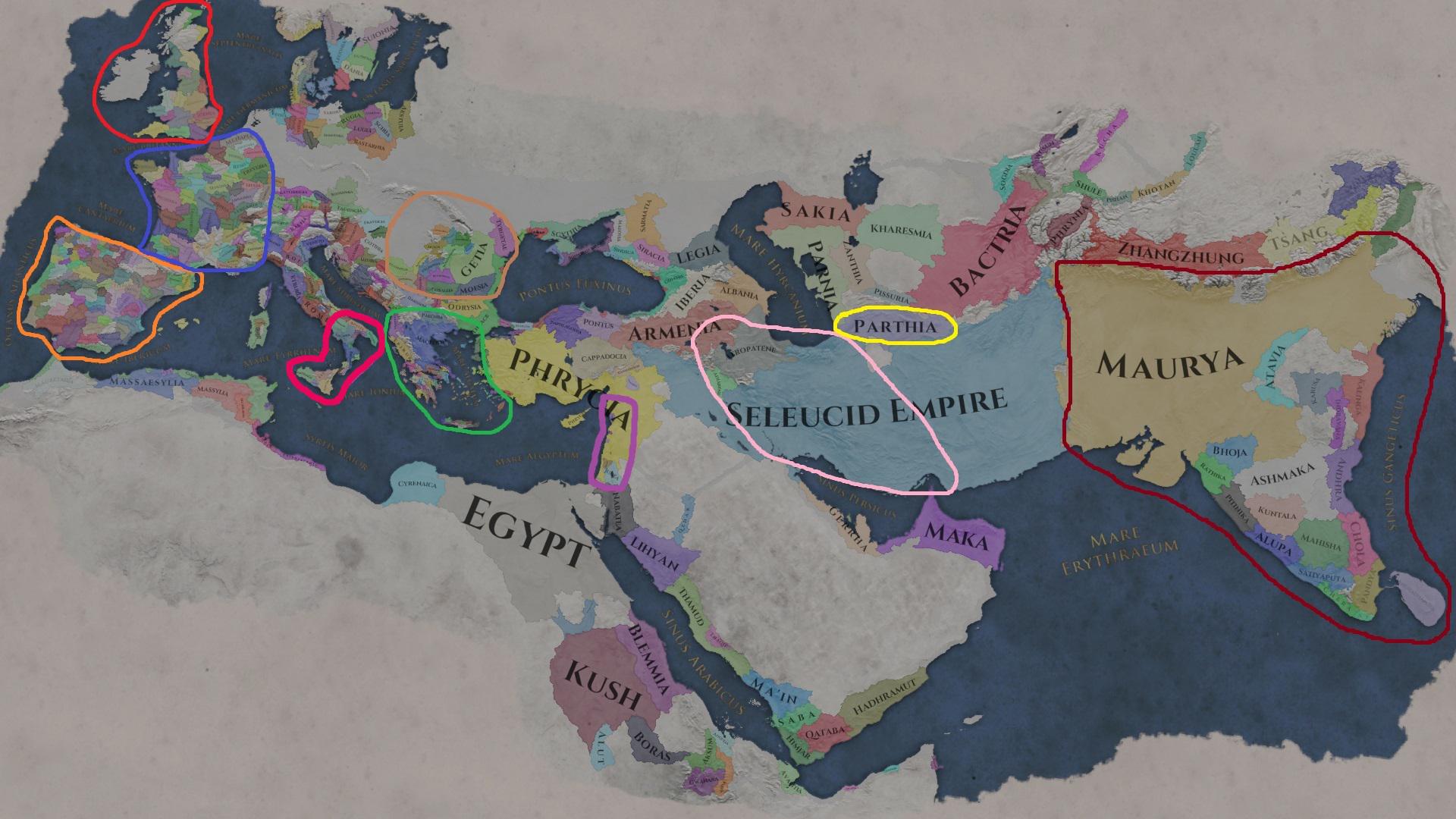 Map of Tier 3 Formable Nations in Imperator Imperator