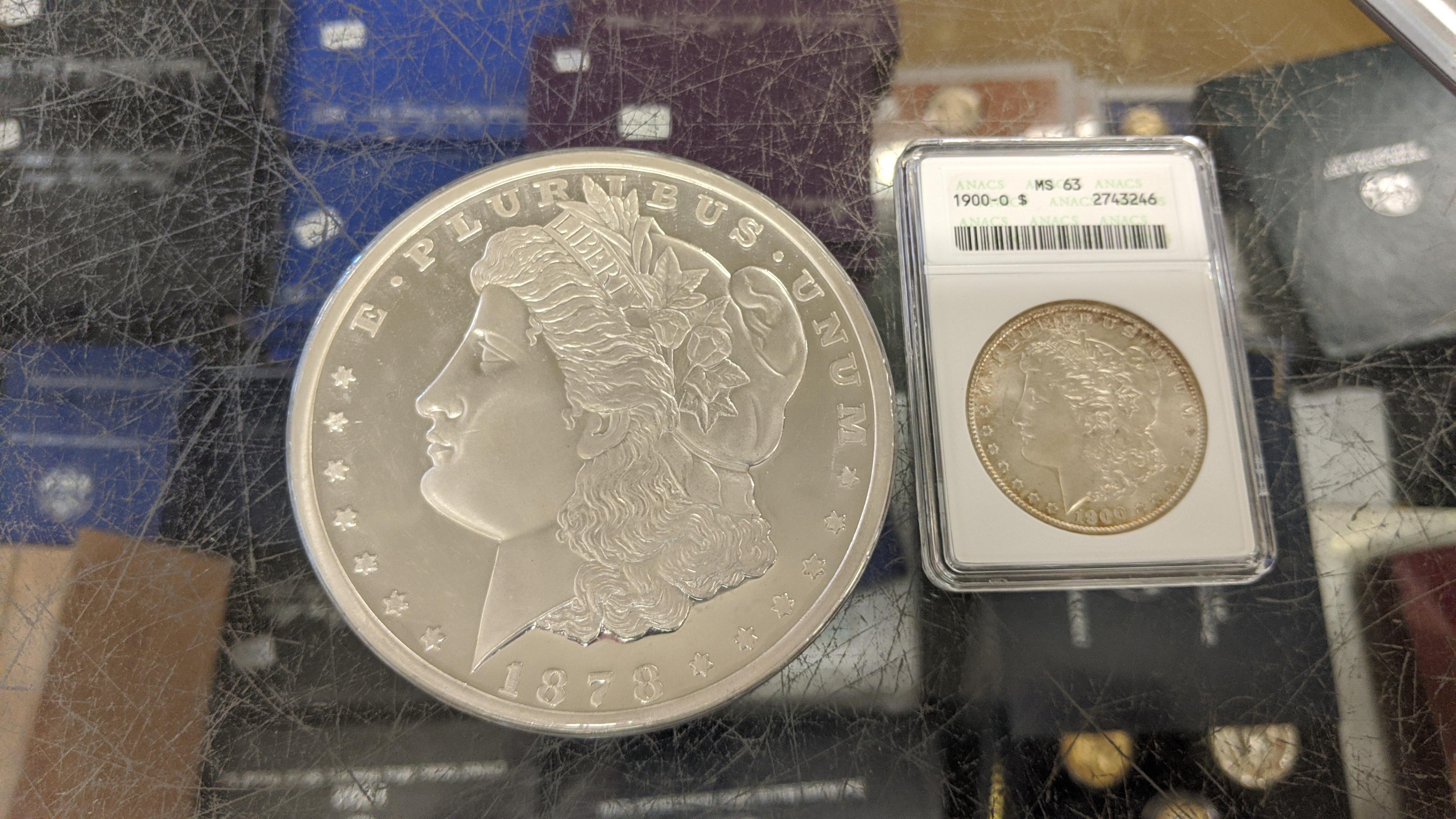 This massive Coin I found at a pawn shop (regular one for comparison