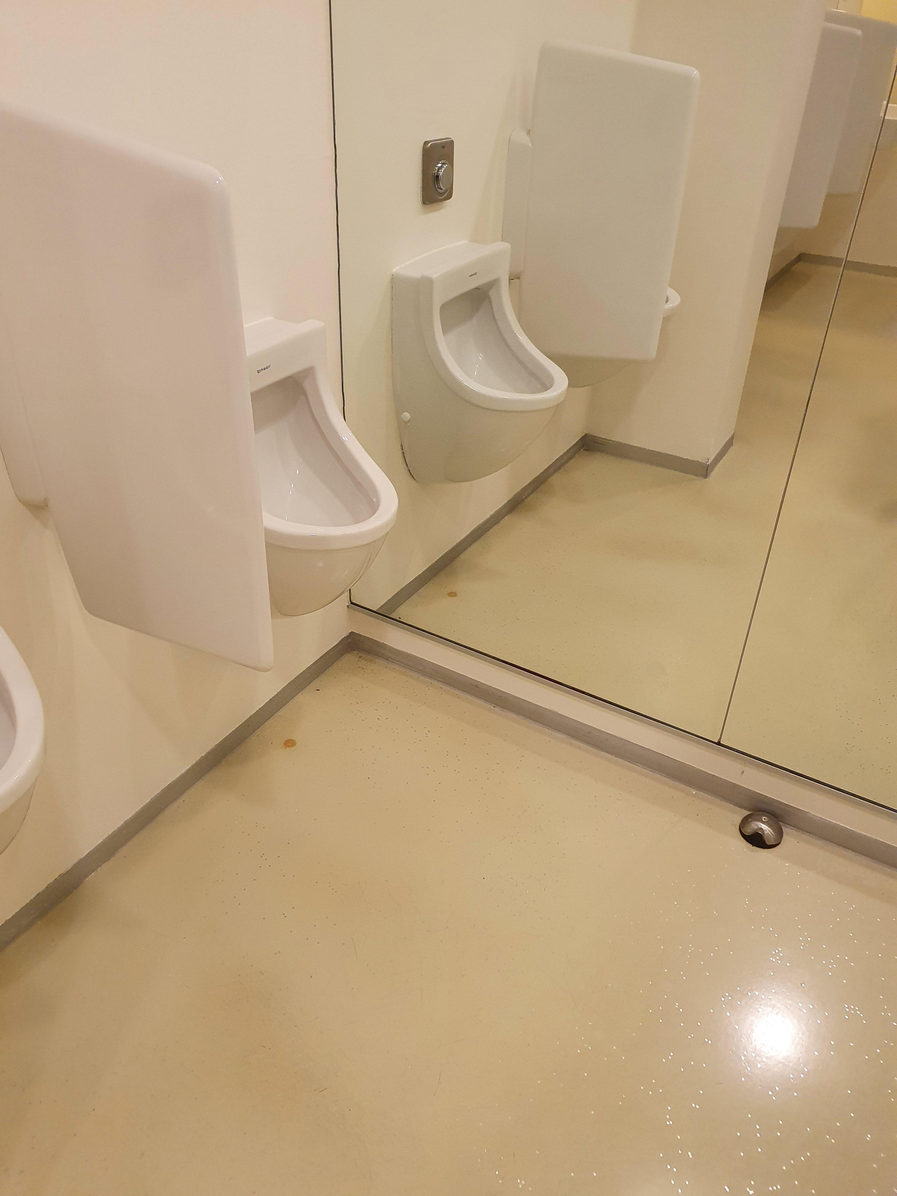 My university decided to have a mirrored wall in the men's toilets. r