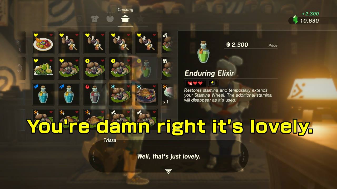 4 Lynel guts + 1 tireless frog makes for a sweet elixir (chaching!) r/Breath_of_the_Wild