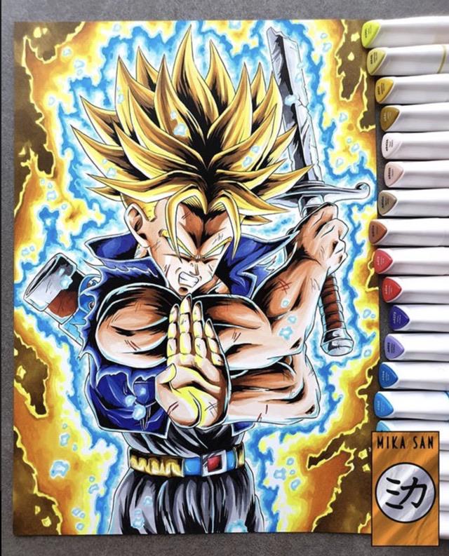 Mirai Trunks SSJ Rage Burning Attack by Mika_San_Art r/dbz