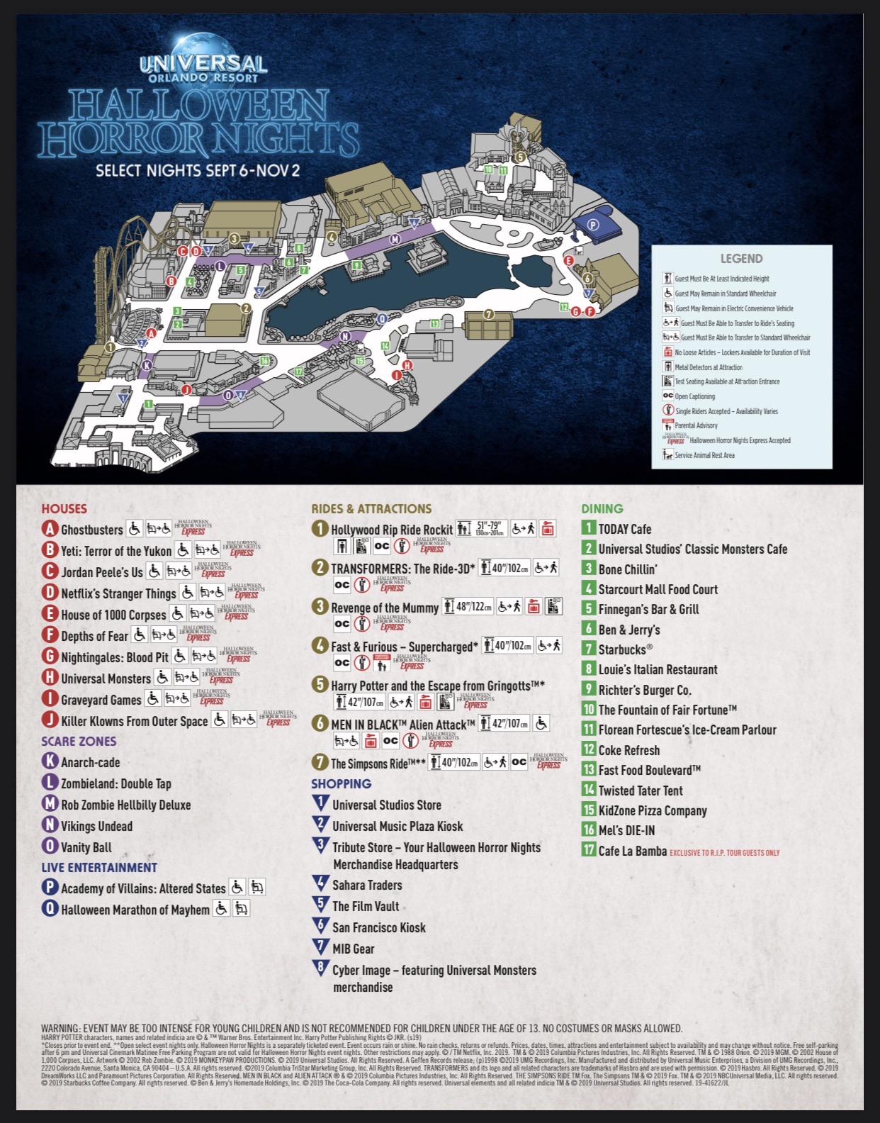 Hhn Orlando Map Experience Halloween Horror Nights 28 at Universal