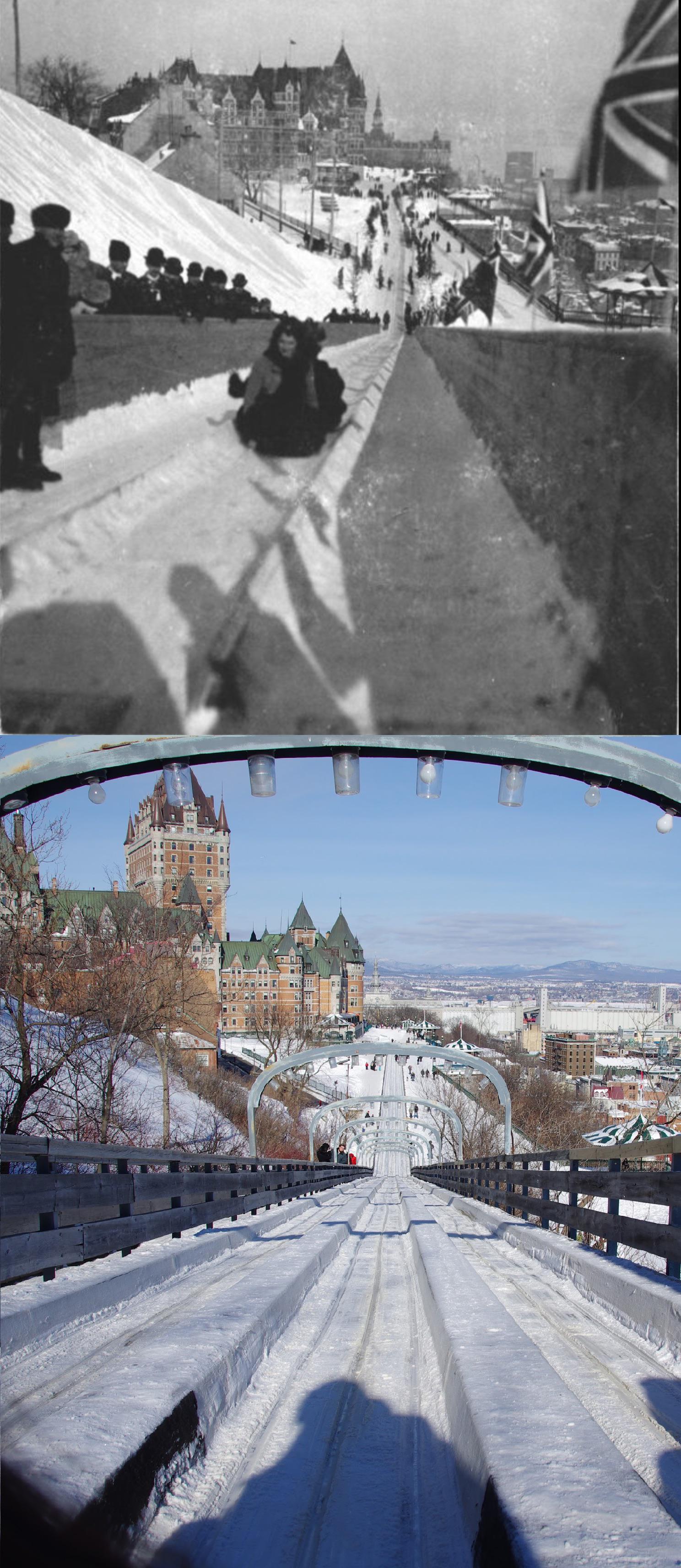 Les Glissades de la Terrase Dufferin, Quebec City 1900 & 2014 (built