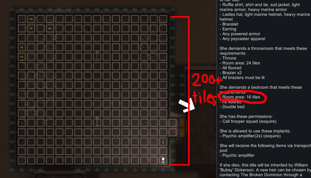 So I misread the 16 tile requirement for a noble bedroom and made a 16