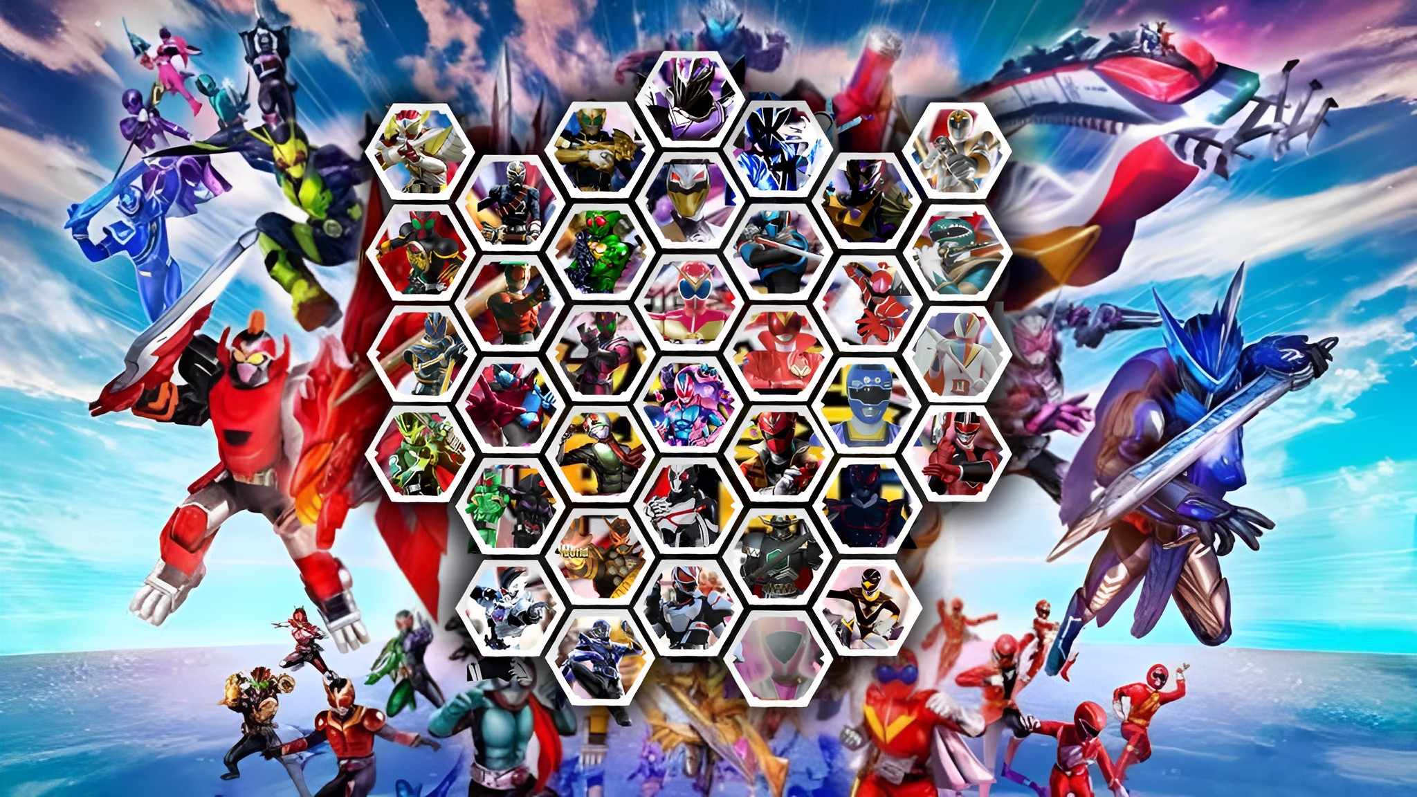 I made a Kamen rider vs Super sentai fighting game roster KamenRider