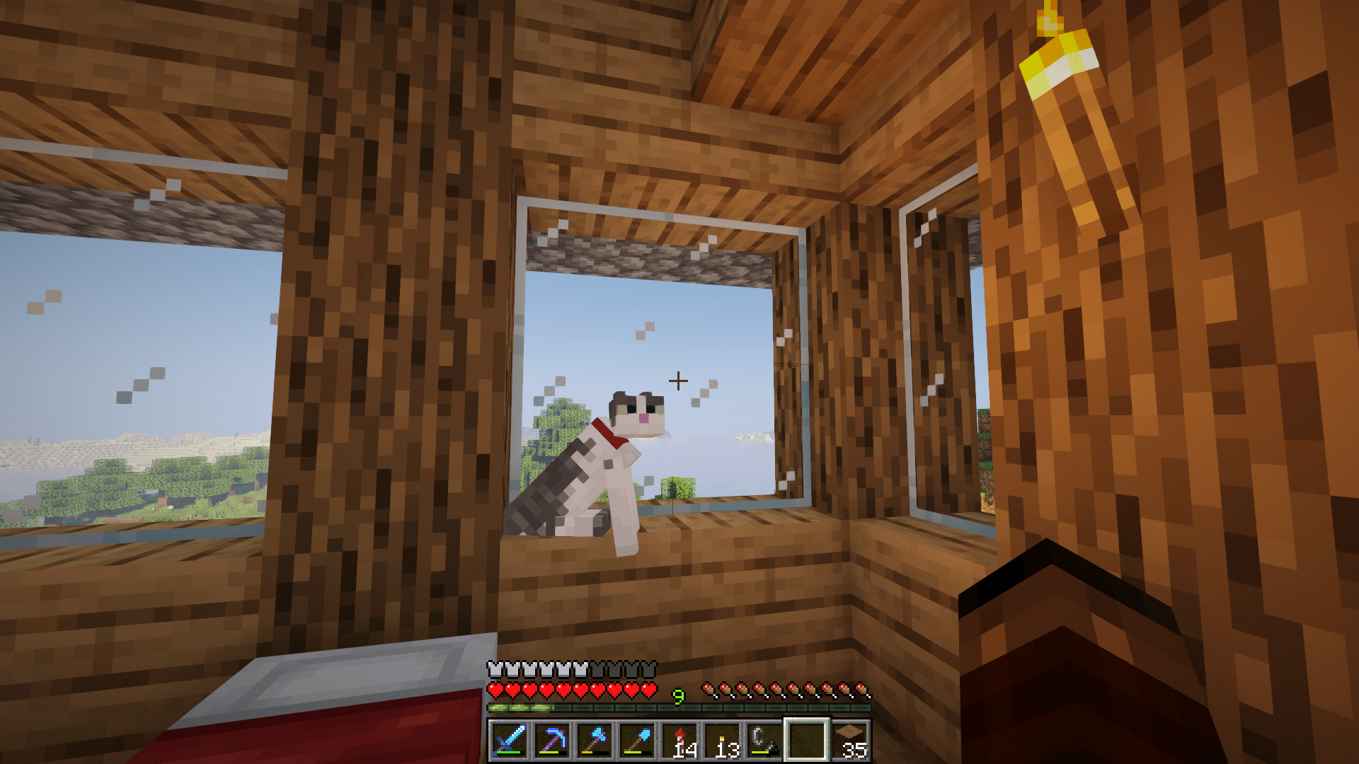 My cat just chills on the window sill ) r/Minecraft