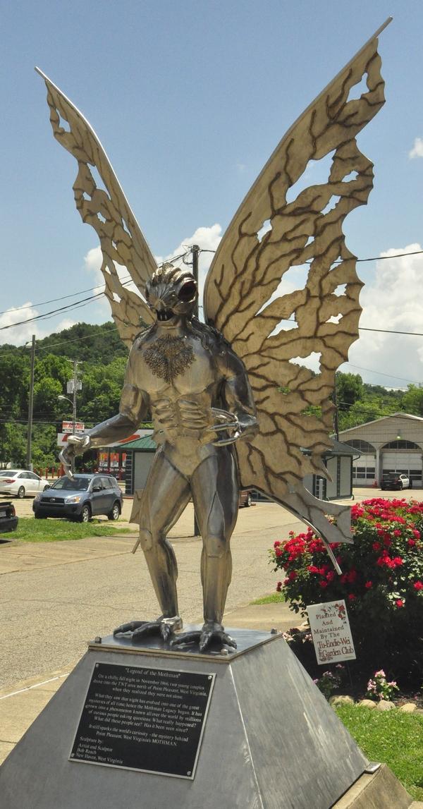 This 11 foot tall Mothman Statue in Point Pleasant, West Virginia to