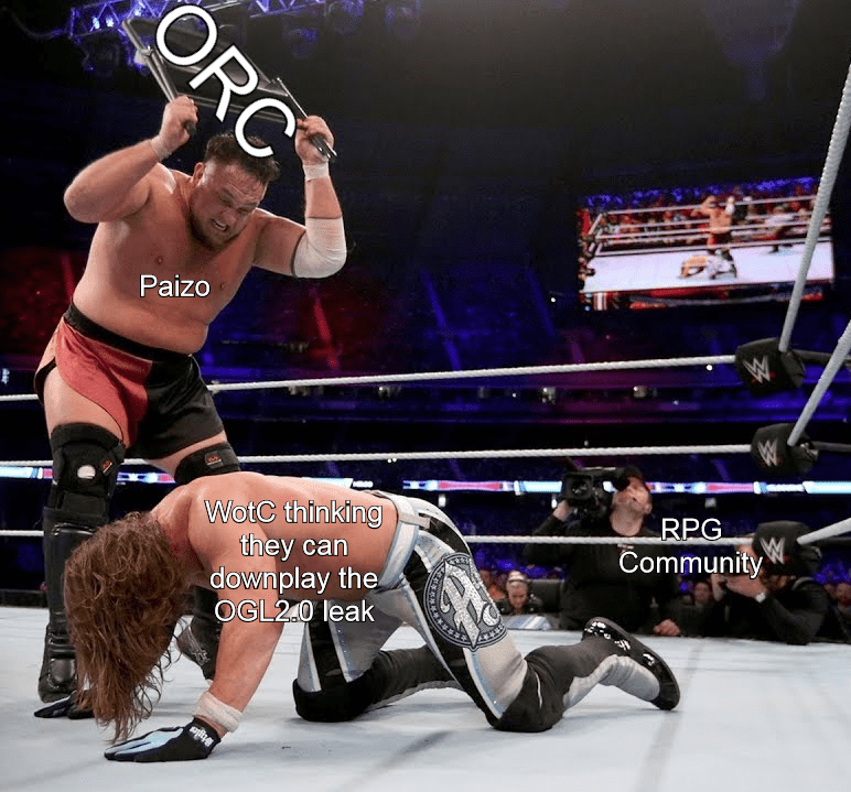 It's, it's... By Desna, it's Paizo! Paizo with a steel chair! r