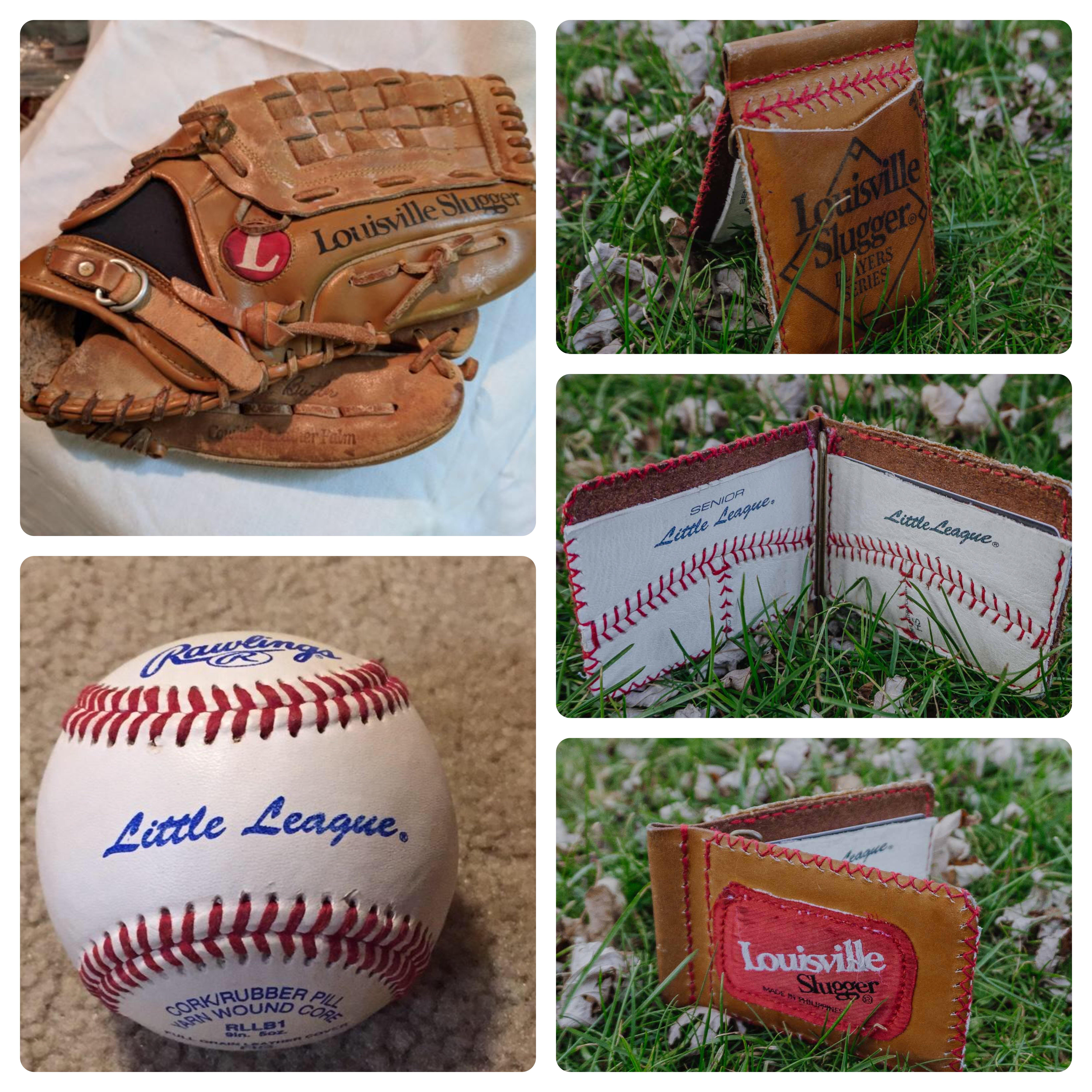 Here’s a wallet I made out of a baseball mitt and some baseballs! Check