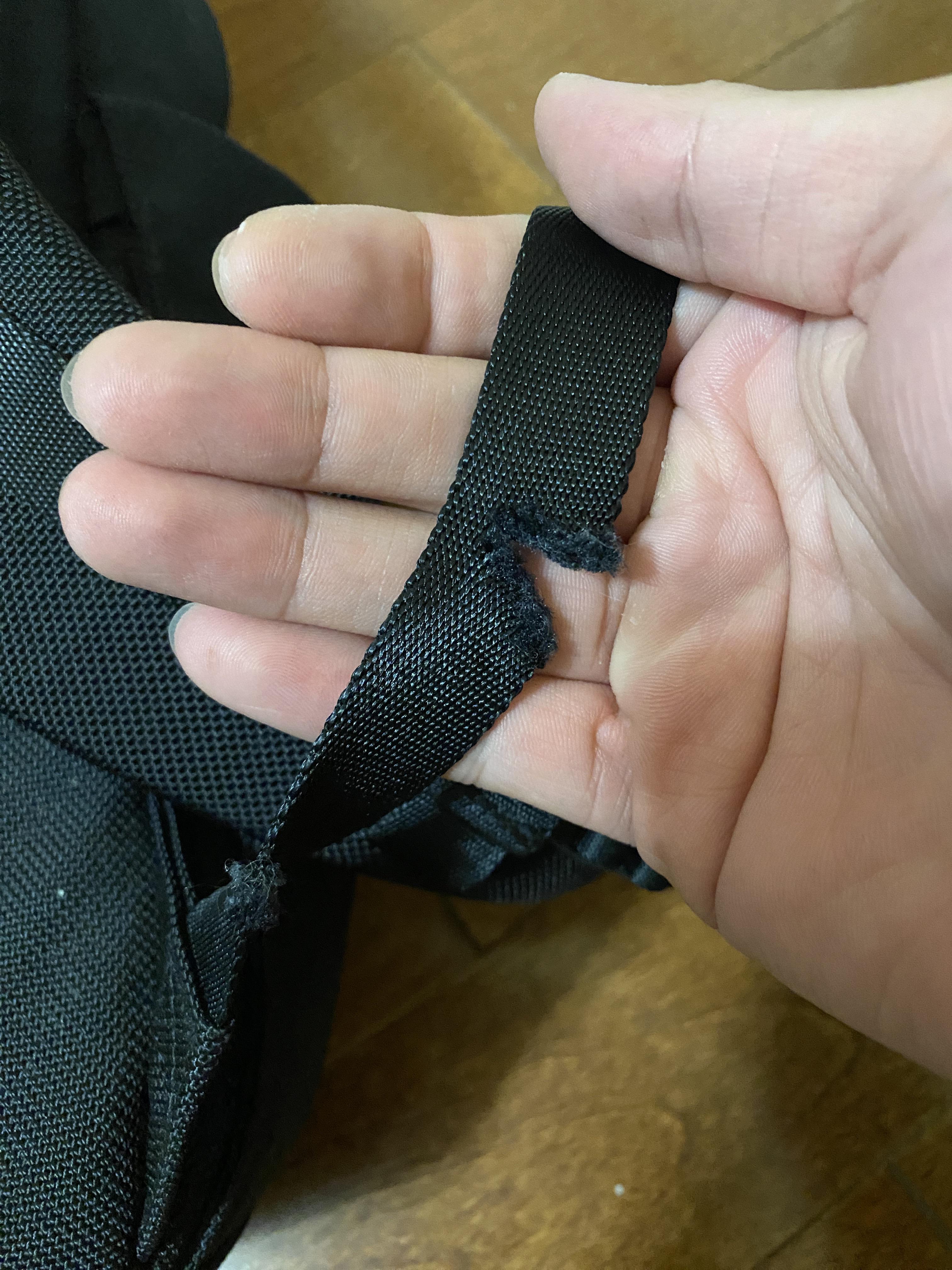Dog chewed through my bag strap. How do I repair it? r/fixit