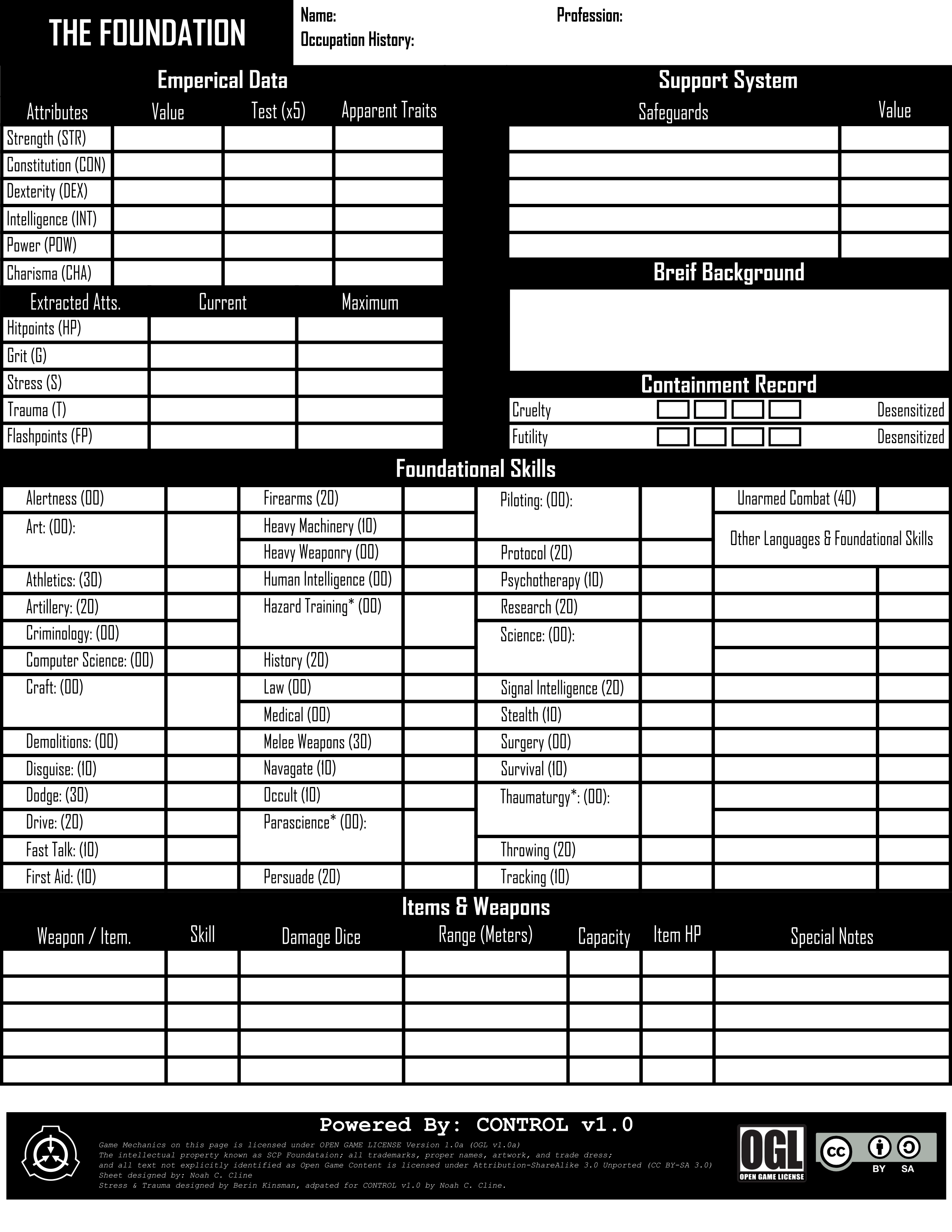Final Character Sheet (SCPRPG) SCP