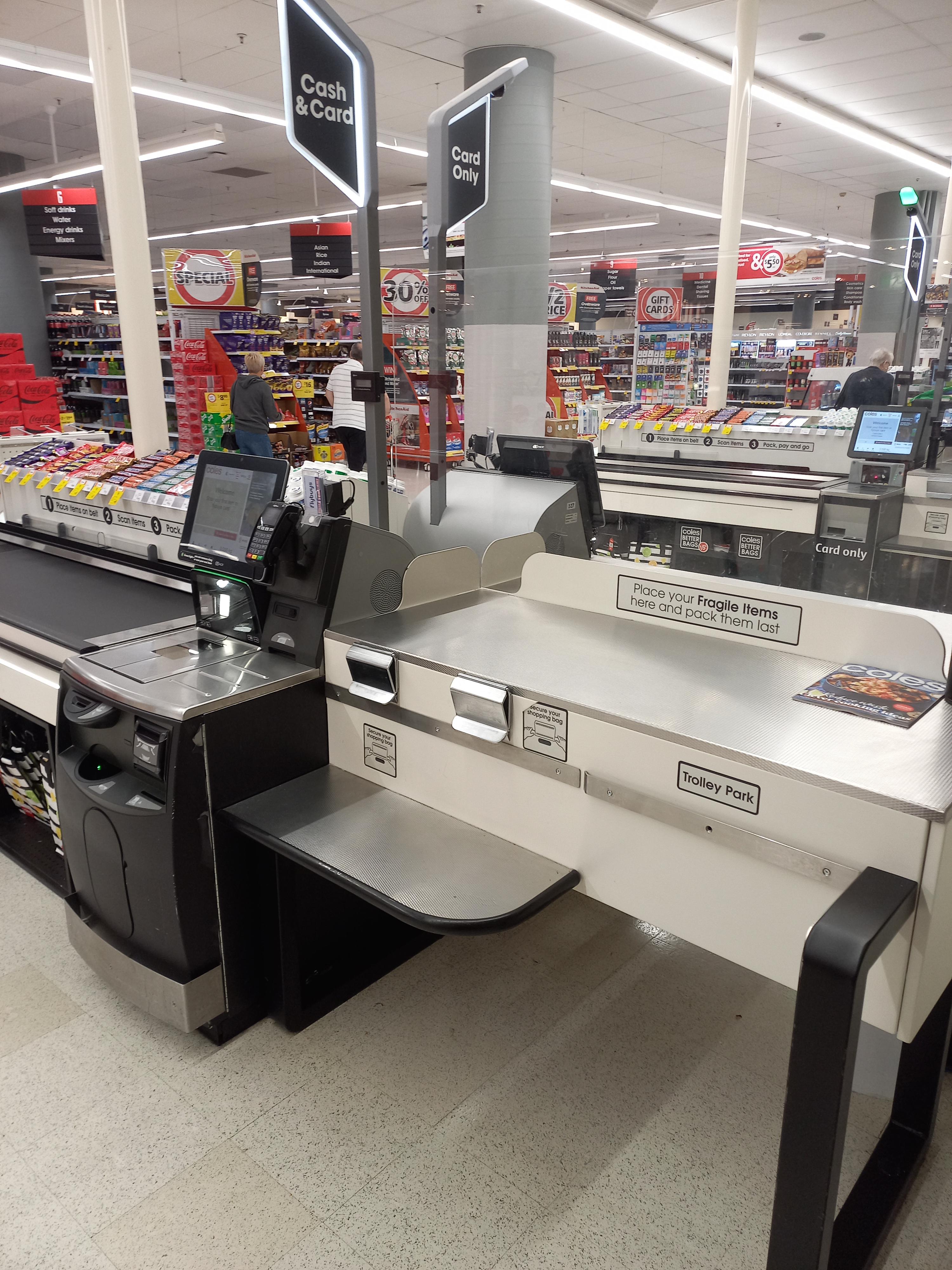 These were registers that each required a worker. Coles (Belconnen