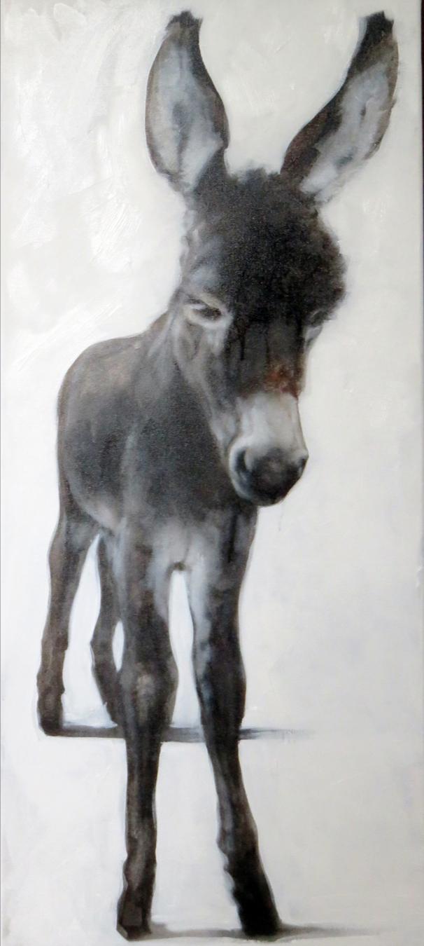 Donkey painting, 2020, 100x40 cm, acrylics/oil on canvas r/Donkeys