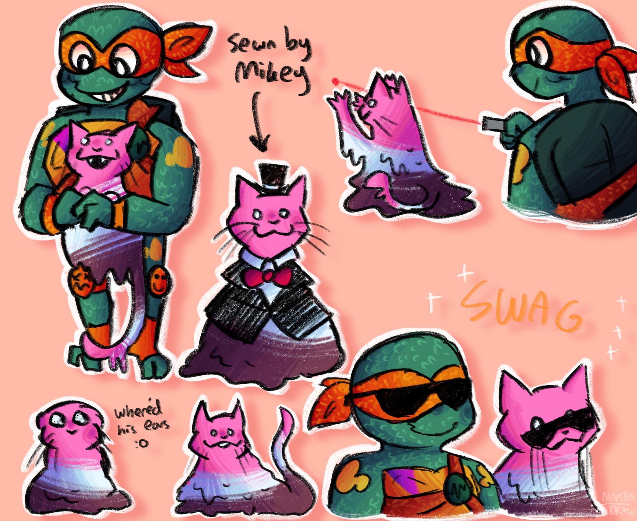 Ice Cream Kitty Ninja Turtles