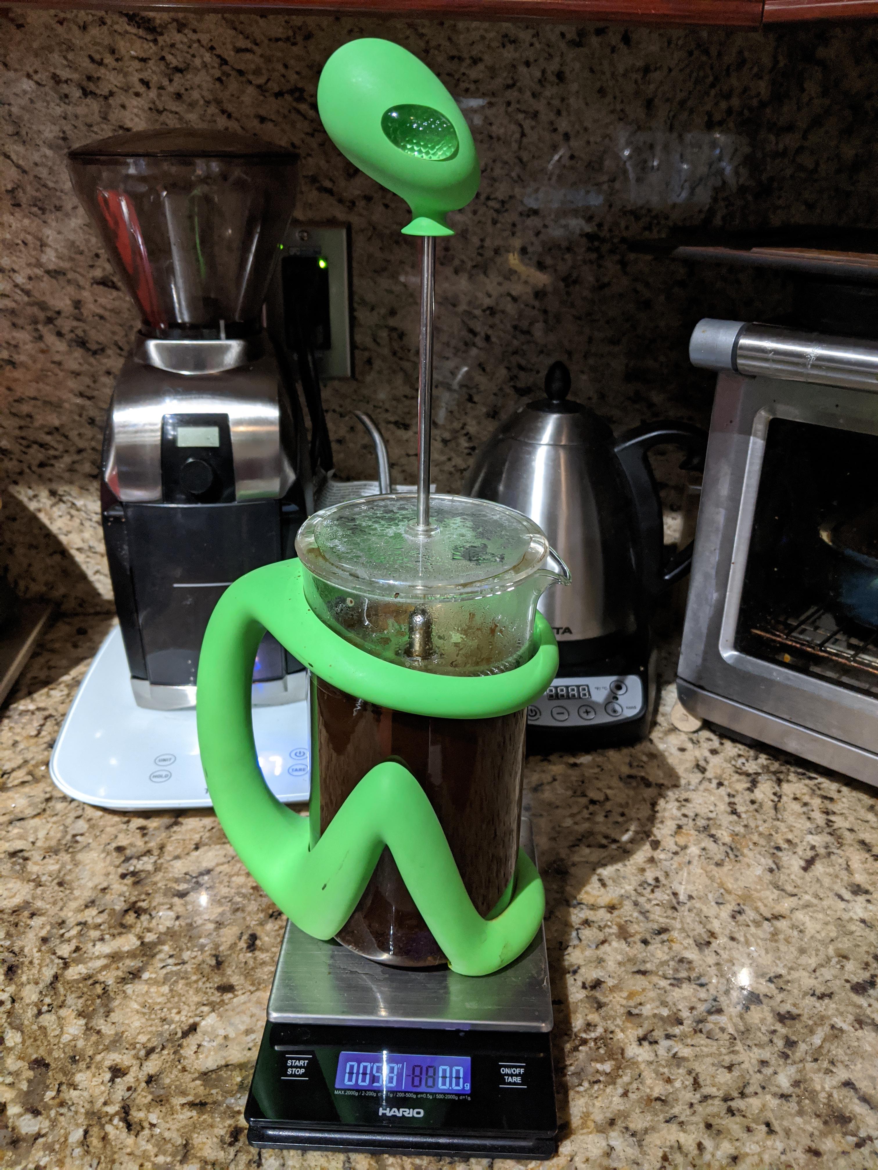 I tried Hoffmann's "French Press for people decidedly not in a hurry