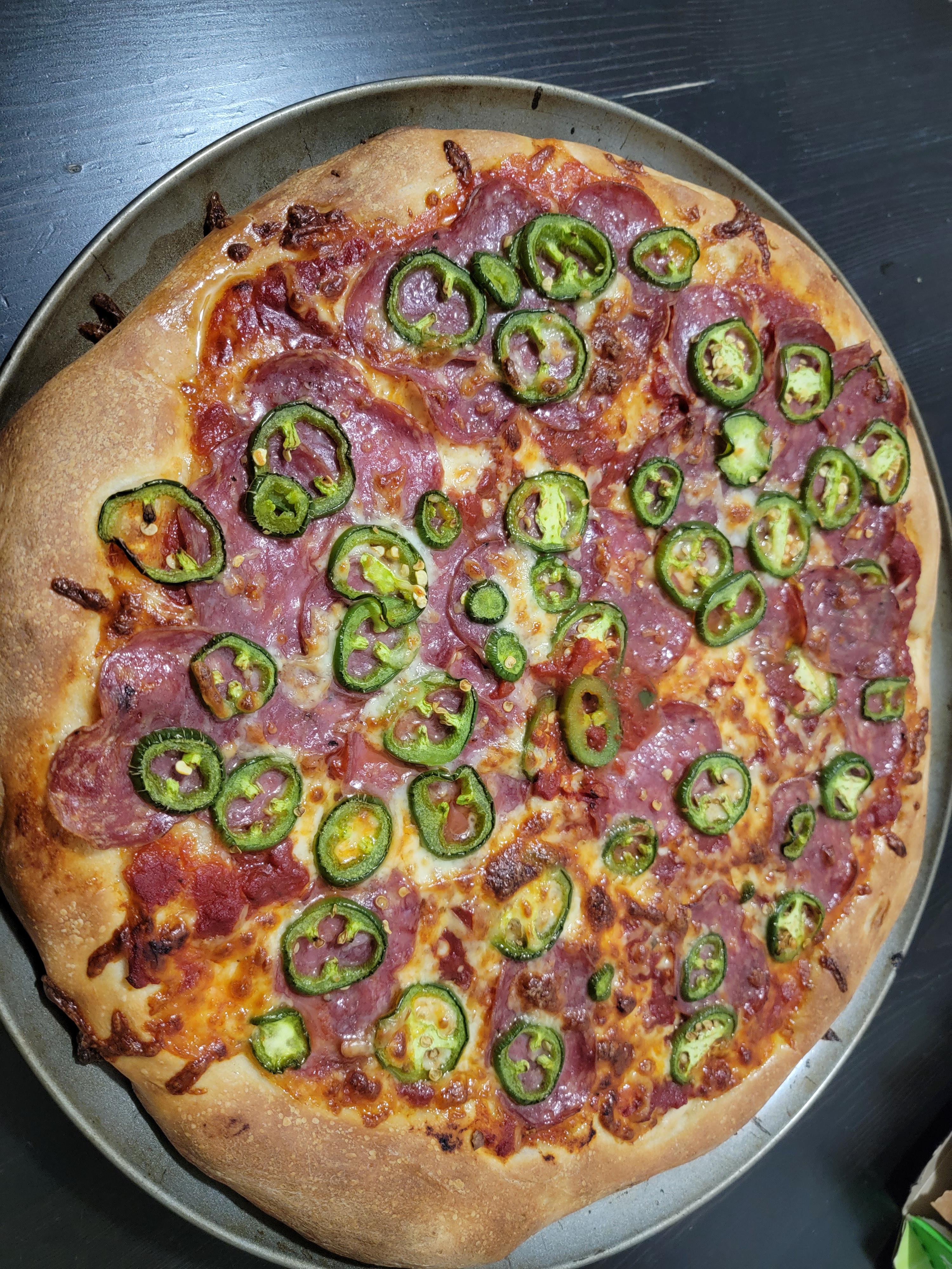 Soppressata and jalapeños r/Pizza
