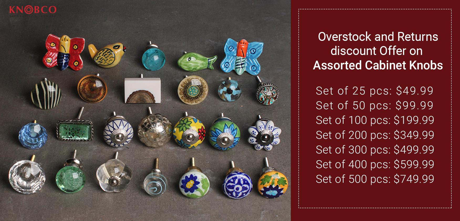 Overstock and Returns Discount Offer on Assorted Knobs r
