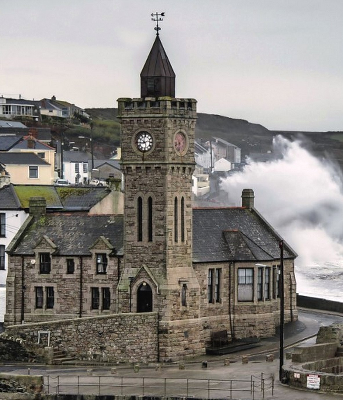Porthleven clock tower, Cornwall. r/britpics