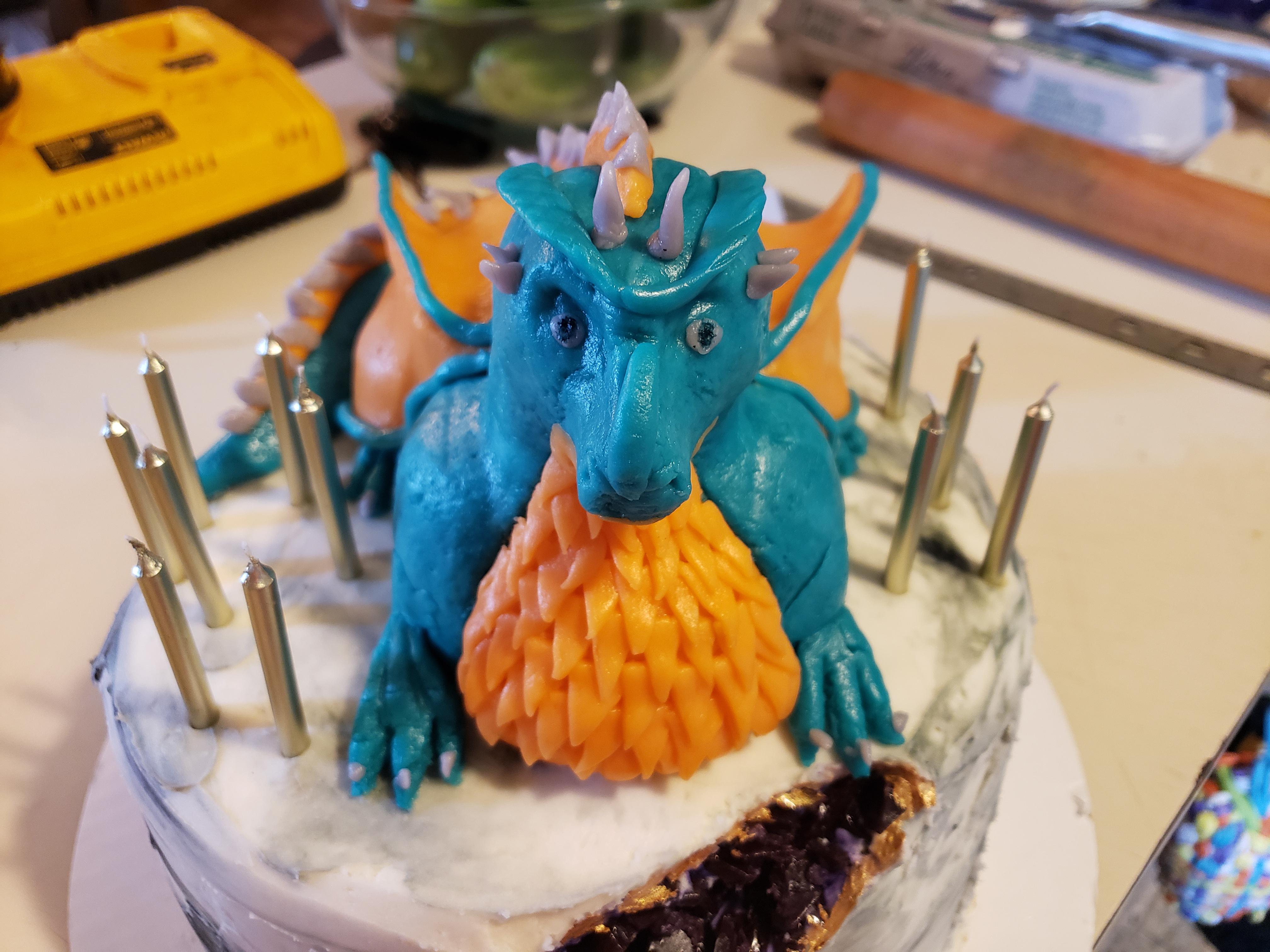 Daughter's 11th birthday cake. Shes a huge fan of Wings of Fire. Dragon
