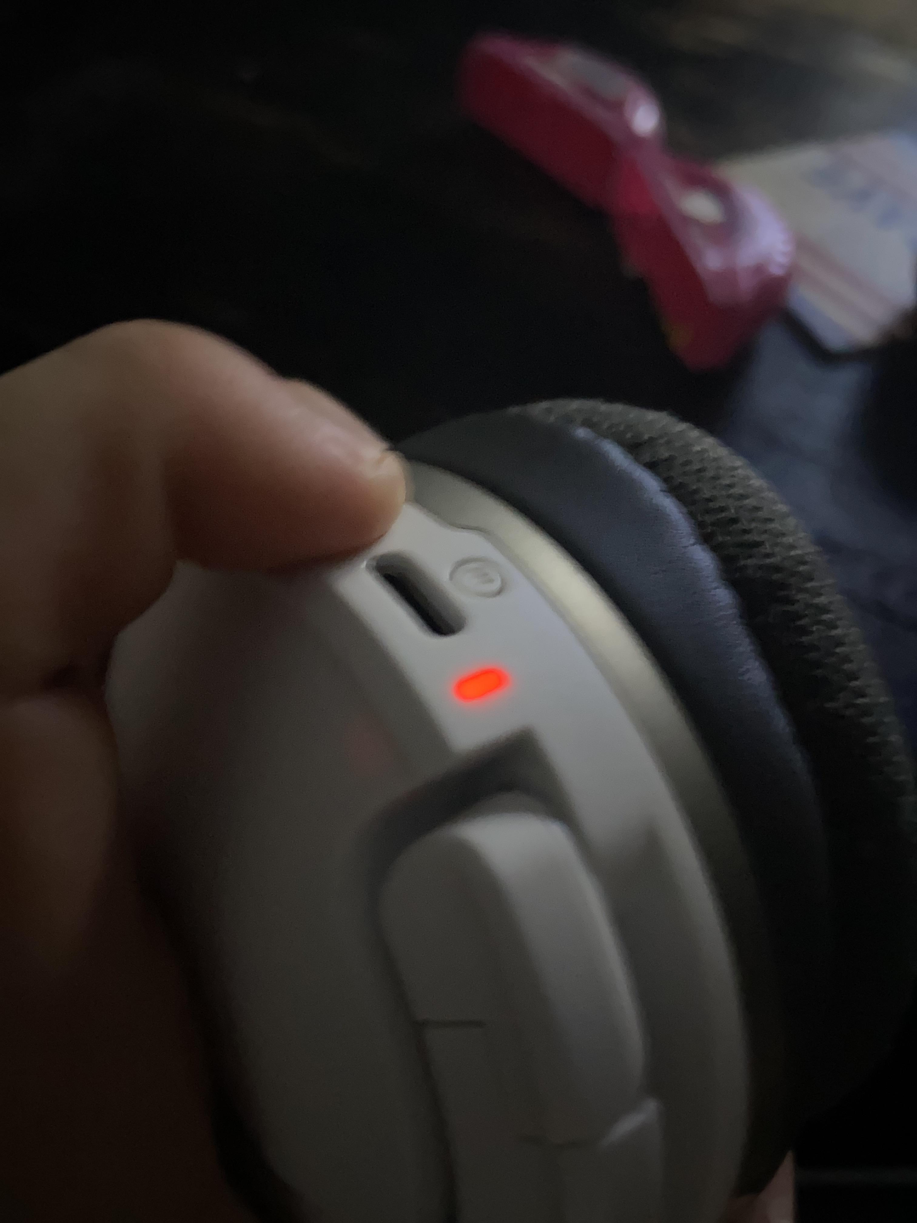 My headset won’t turn on it just has this red light. What do I do? r